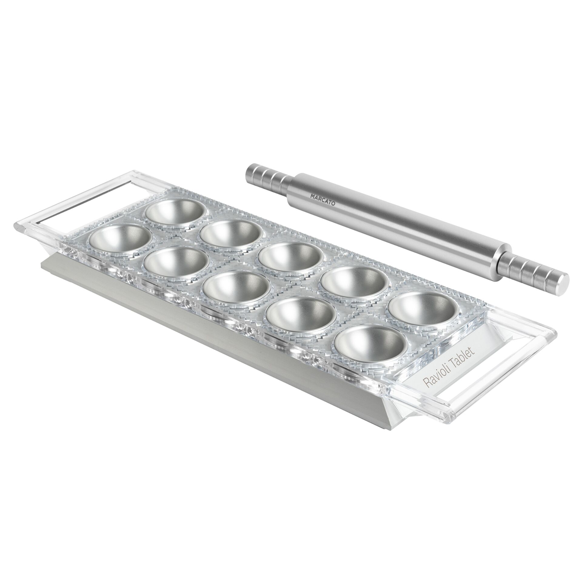 Ravioliform, Ausstecherplatten, Formenblech, Musterplatte, Griffhalter, Ravioli Form, Austauschbare Vertiefungen, Kunststoff/Transparent, Kochzubehör, Präzisionswerkzeug