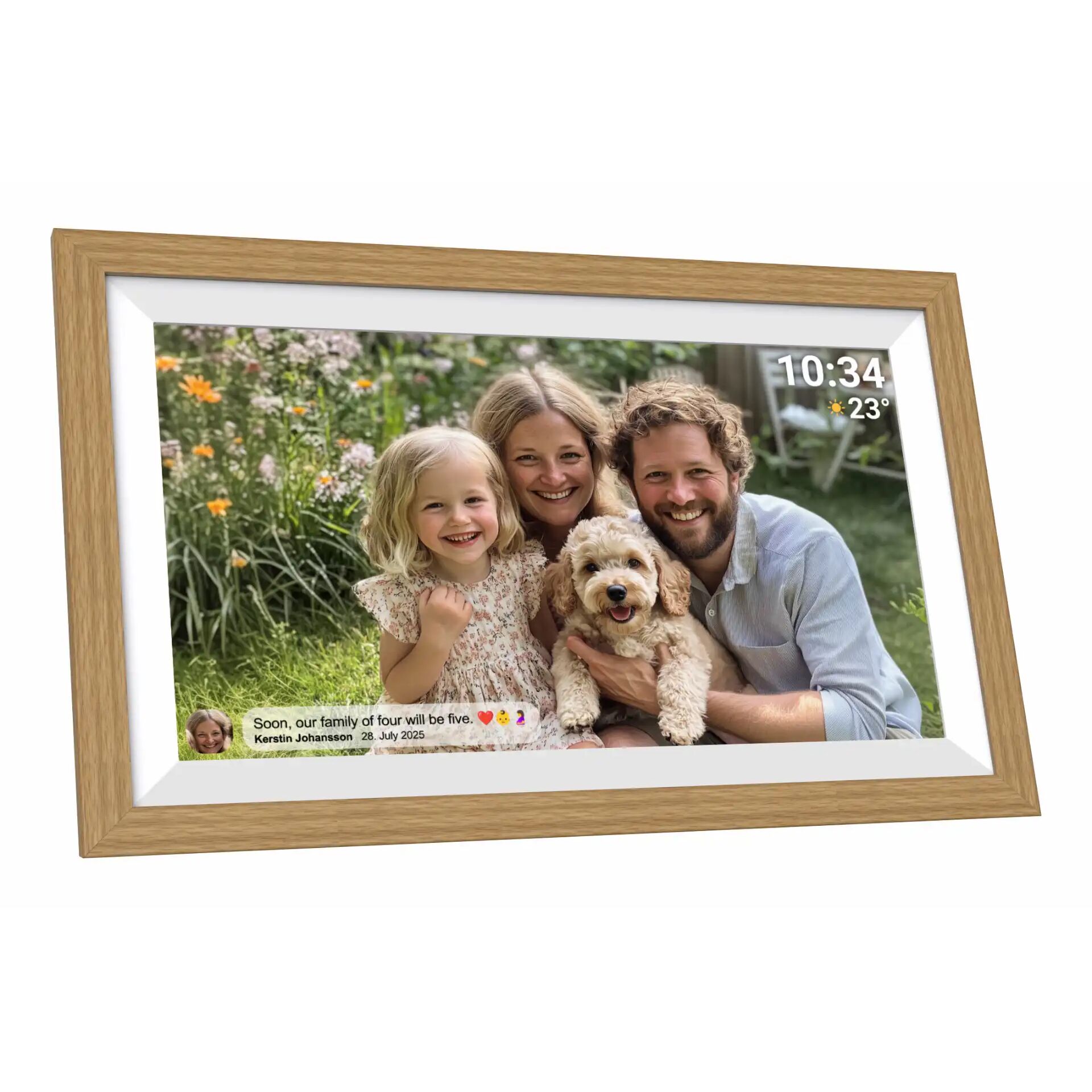 Bildrahmen, Holzrahmen, Foto-Rahmen, Familienfoto, Hund