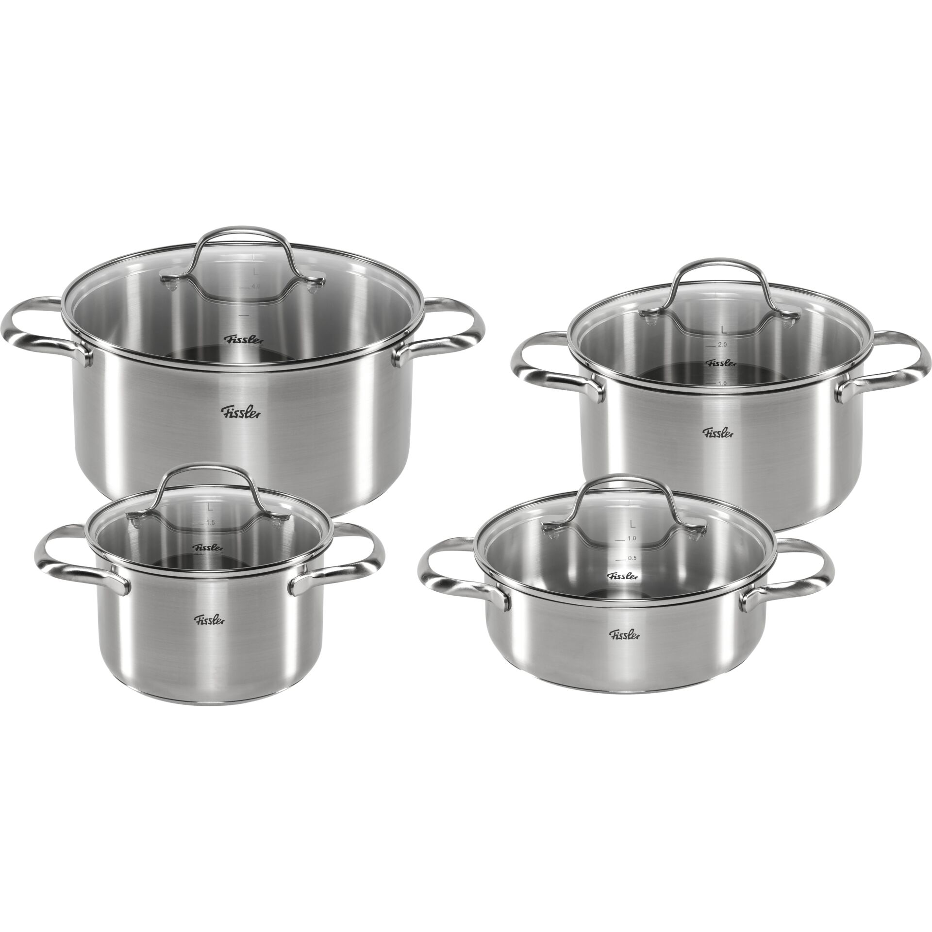Kochtopf-Set, Stahl, Edelstahl, mit Deckel, 3-teilige Serie