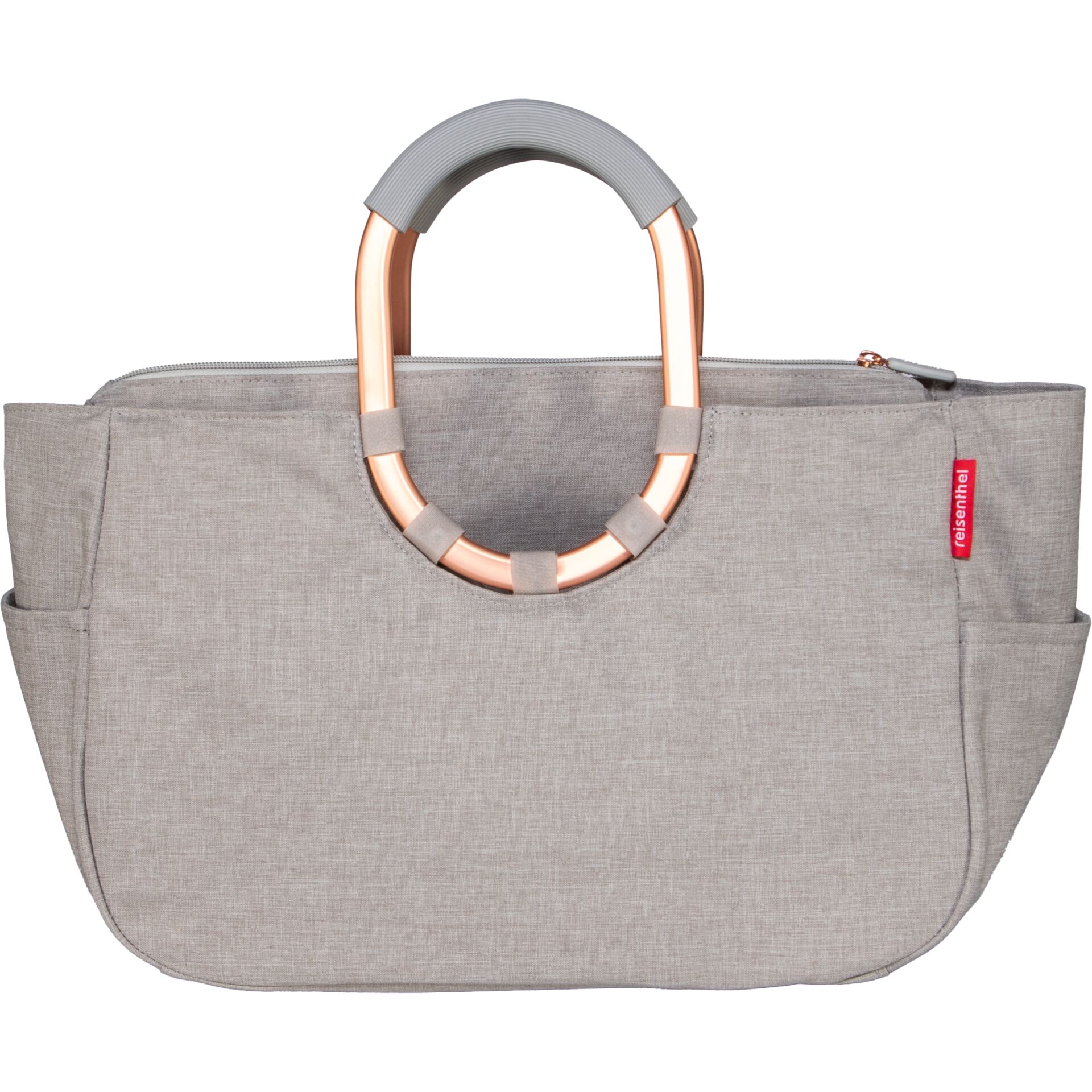 Tasche, Handtasche, Grau, Rundgriff, Stofftasche