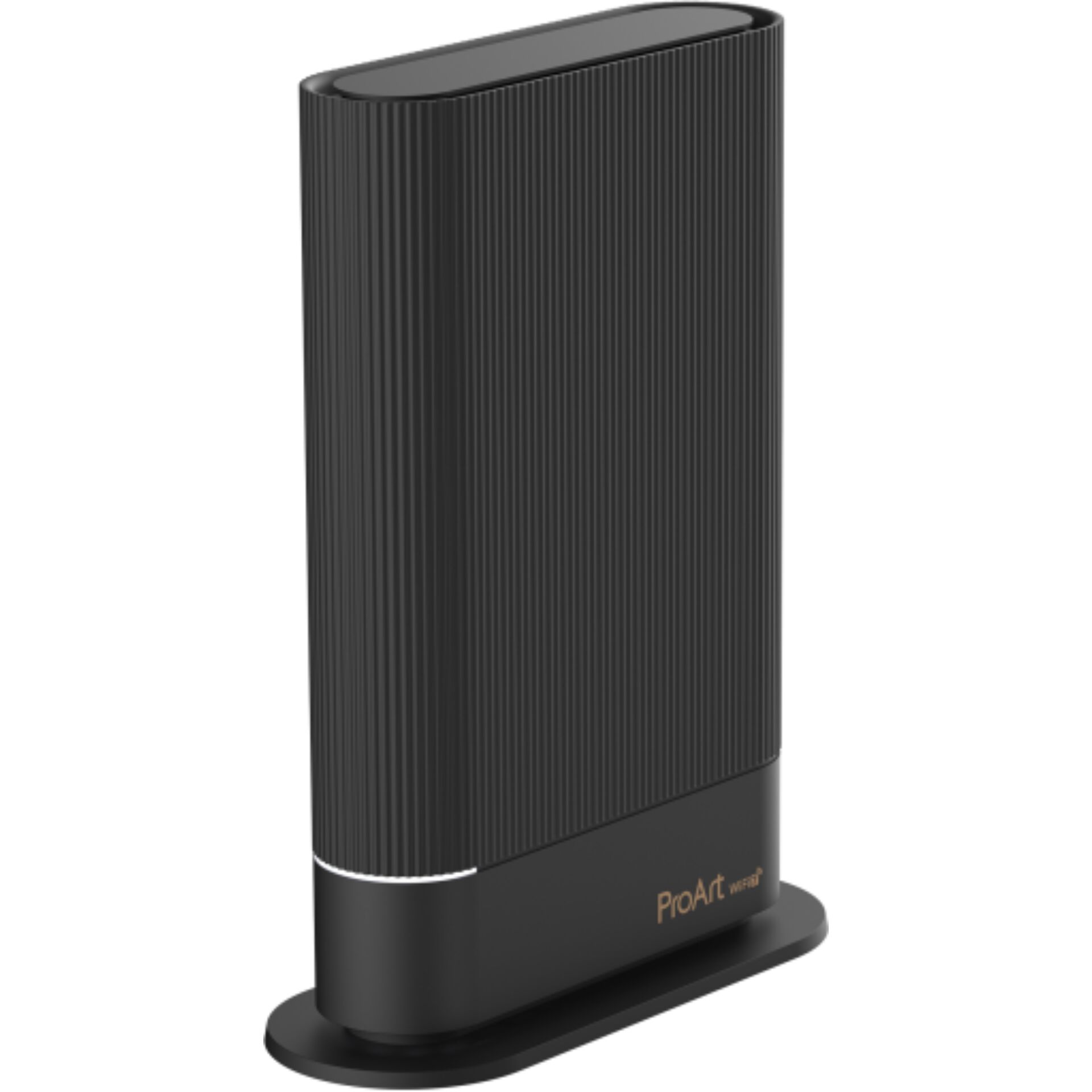 WLAN-Router, Schwarz, Geripptes Gehäuse, Standfuß