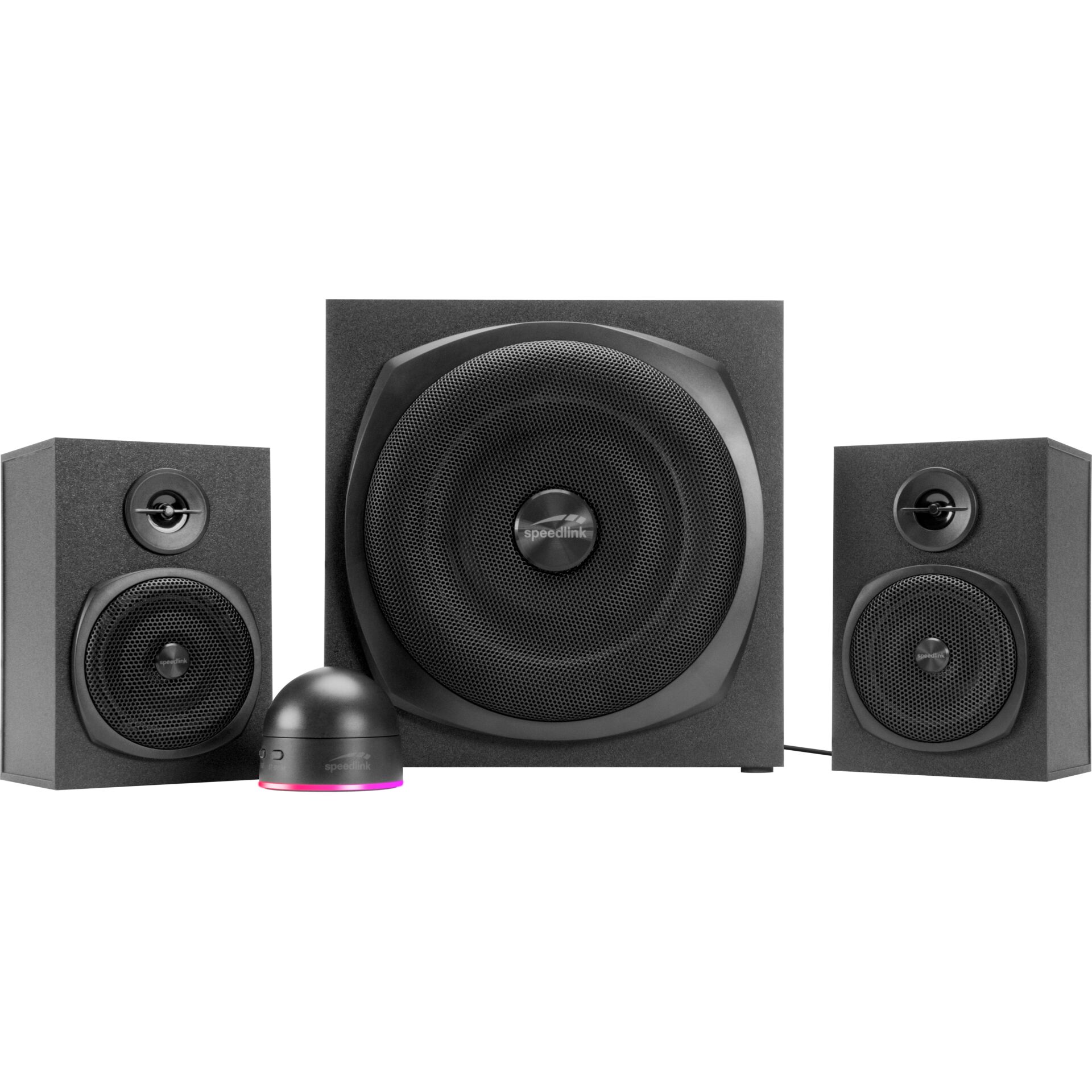 Lautsprecher, 3-teilige Anlage, Subwoofer, Satellitenlautsprecher, Kabelgebunden