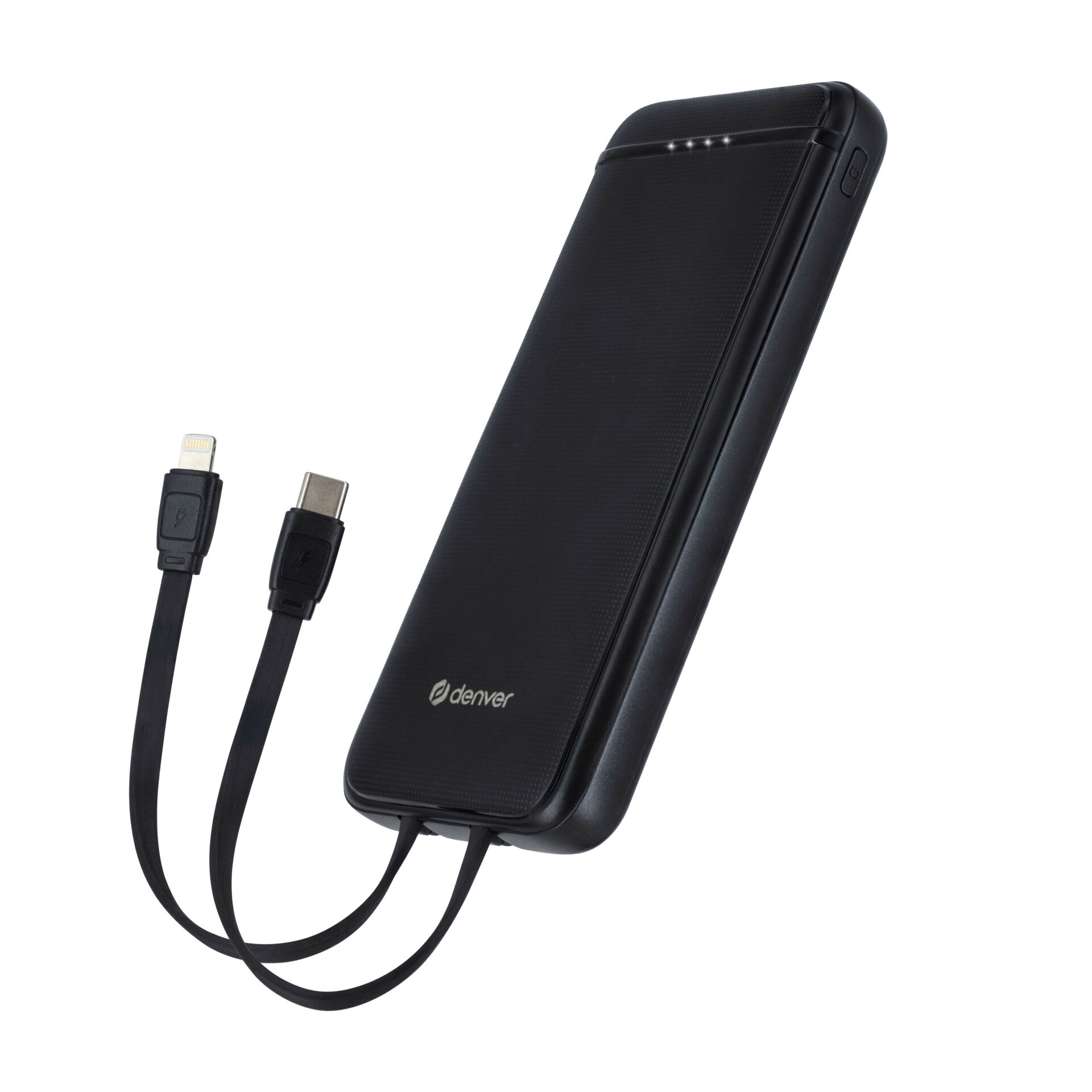 Powerbank, tragbare Ladestation, USB-C, Lightning, doppeltes Kabel
