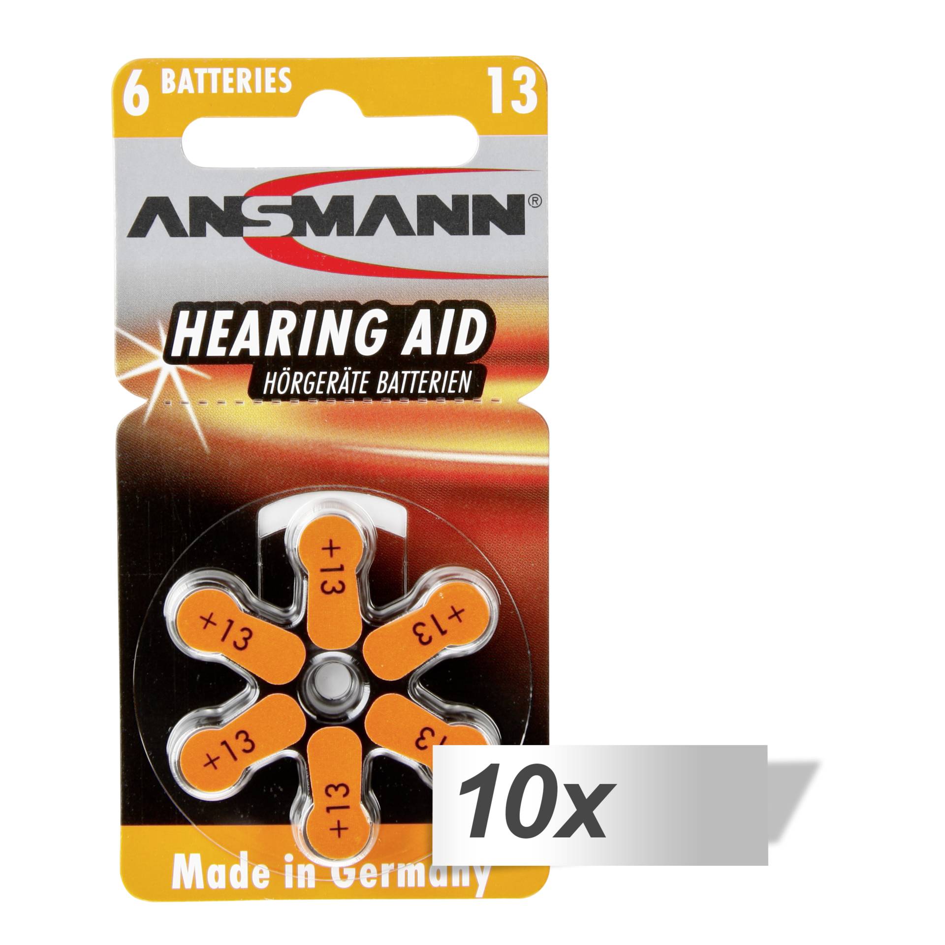 10x6 Ansmann Zinc-Air 13 (PR48)  Hörgeräte Batterien