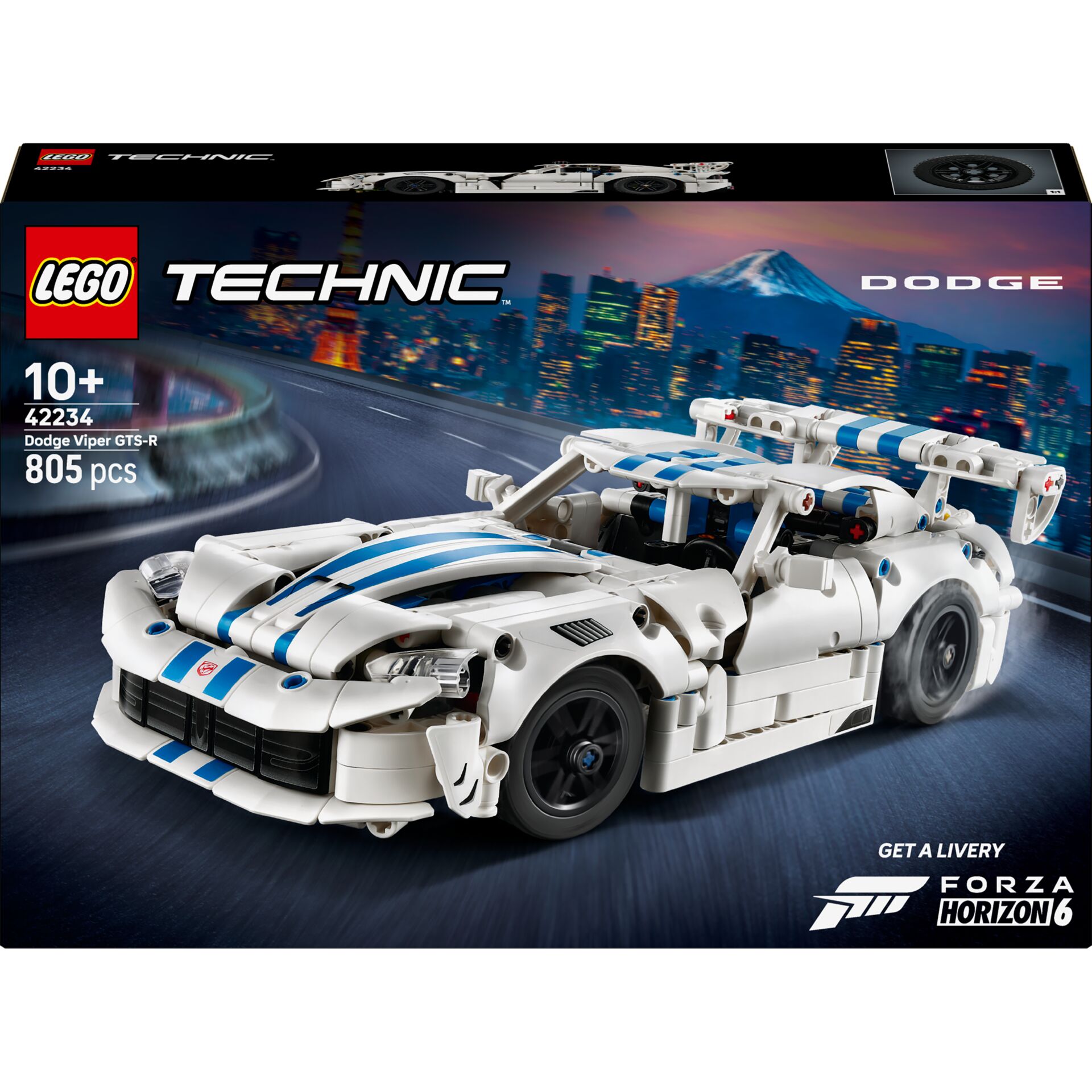 Lego Technic, Dodge Viper, Racer, White car, 805 pcs