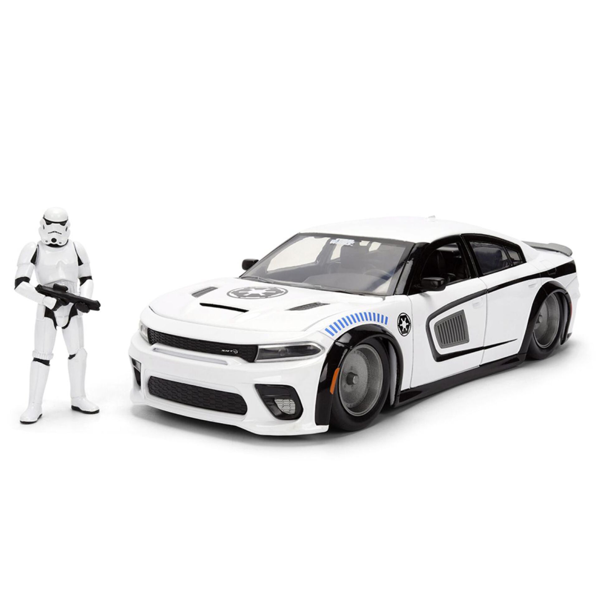 Spielzeugauto,  RC Auto, Weiß, Sportwagen, Stormtrooper Figur
