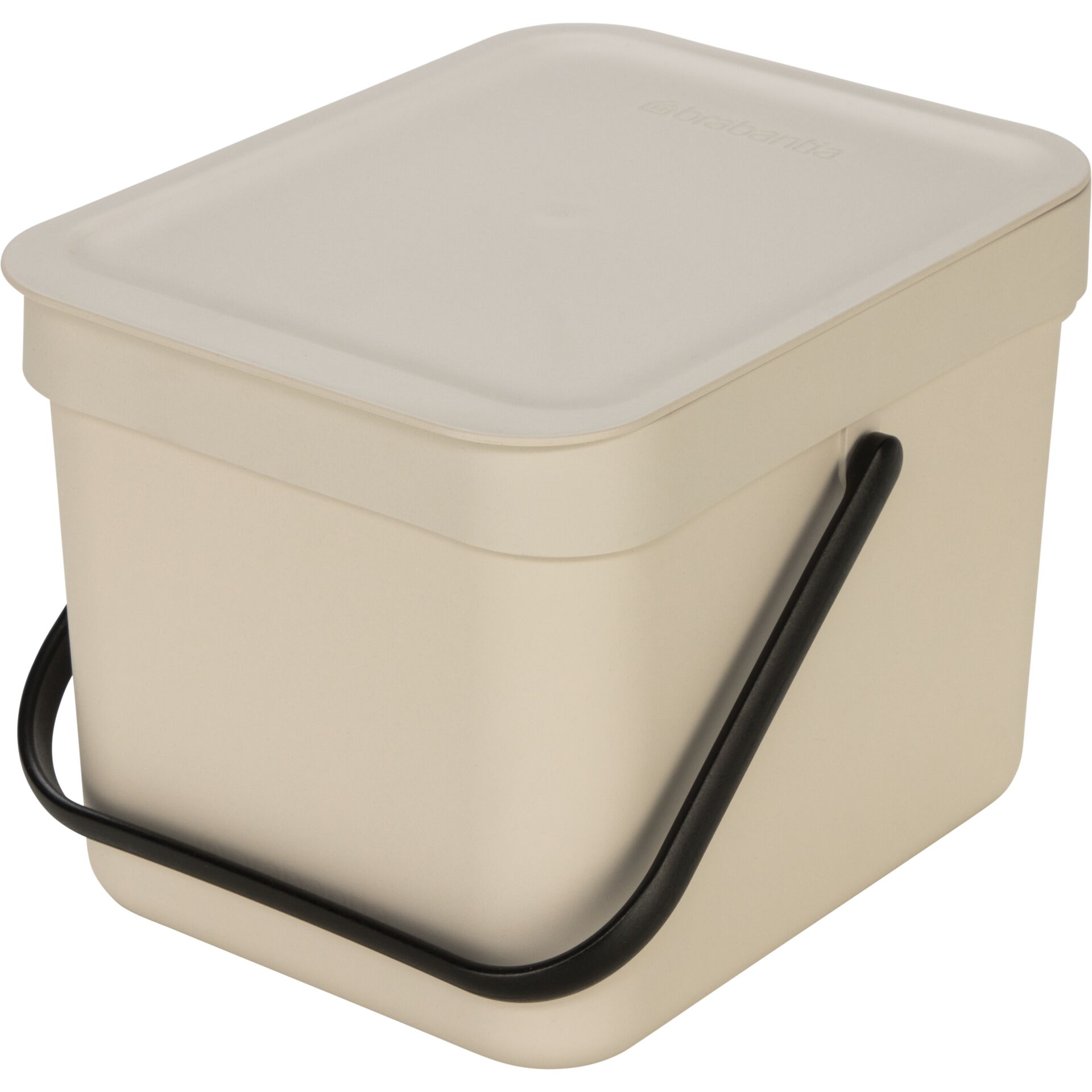 Eimer, Aufbewahrungsbox, Kunststoff, Beige, Tragegriff