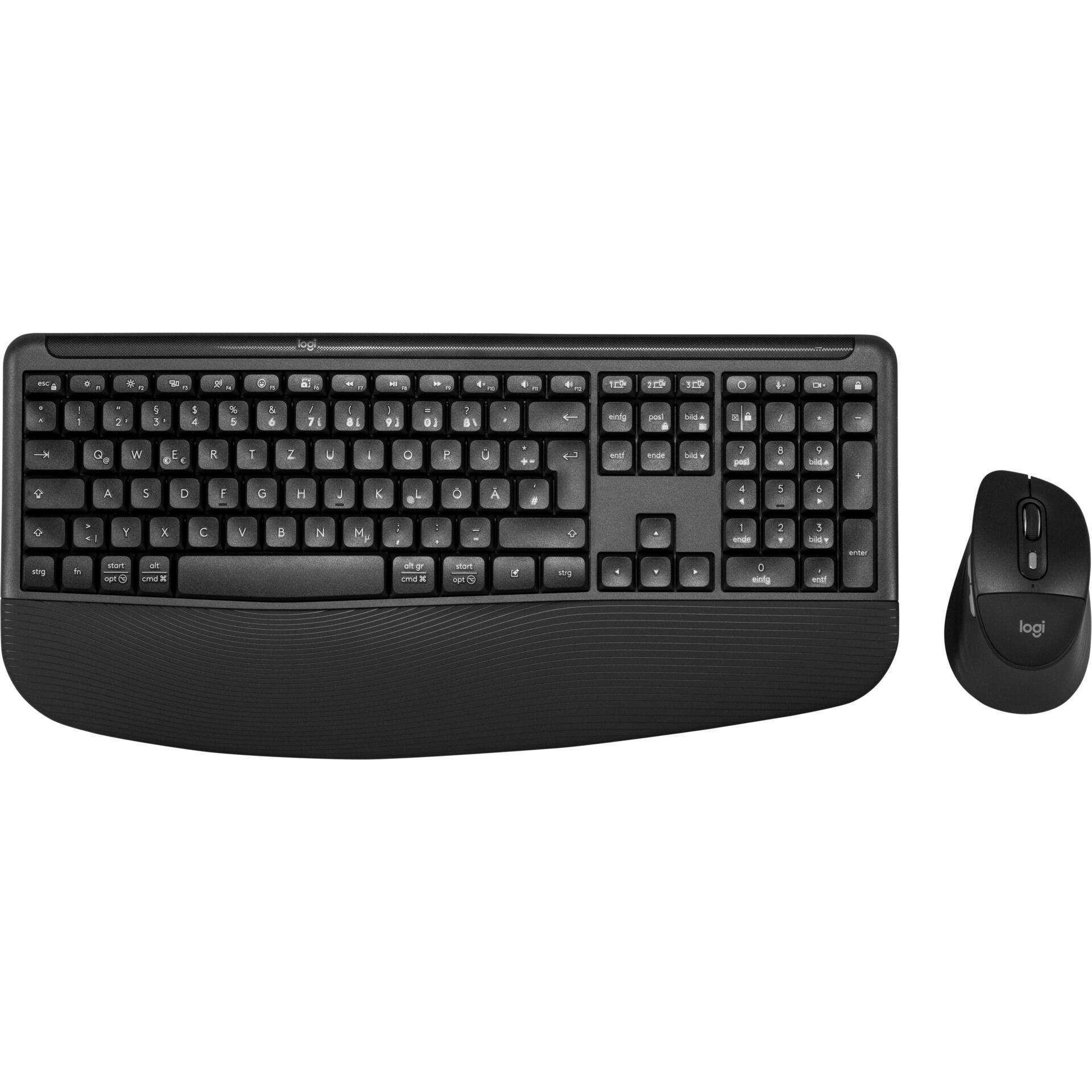 Tastatur, Kabel-Set, Funkt., Schwarz, Maus-Set