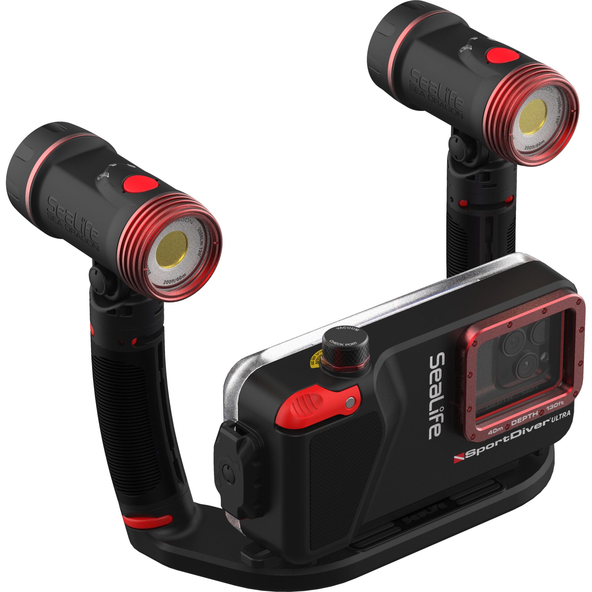 Tauchkamera, Unterwasser-Gehäuse, Beleuchtung, LED-Licht, Dual-Lichtsystem