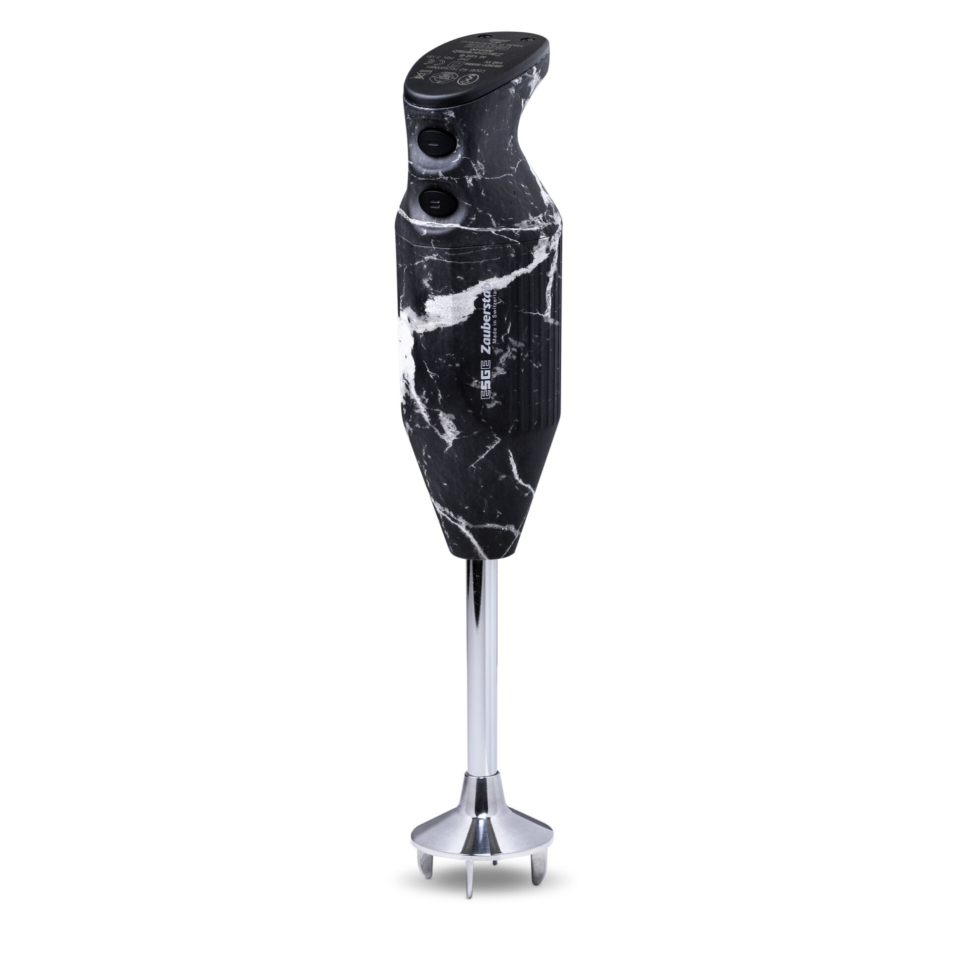 Stabmixer, Küchenmixer, Black Marble, Ständer aus Metall, Messerschliff