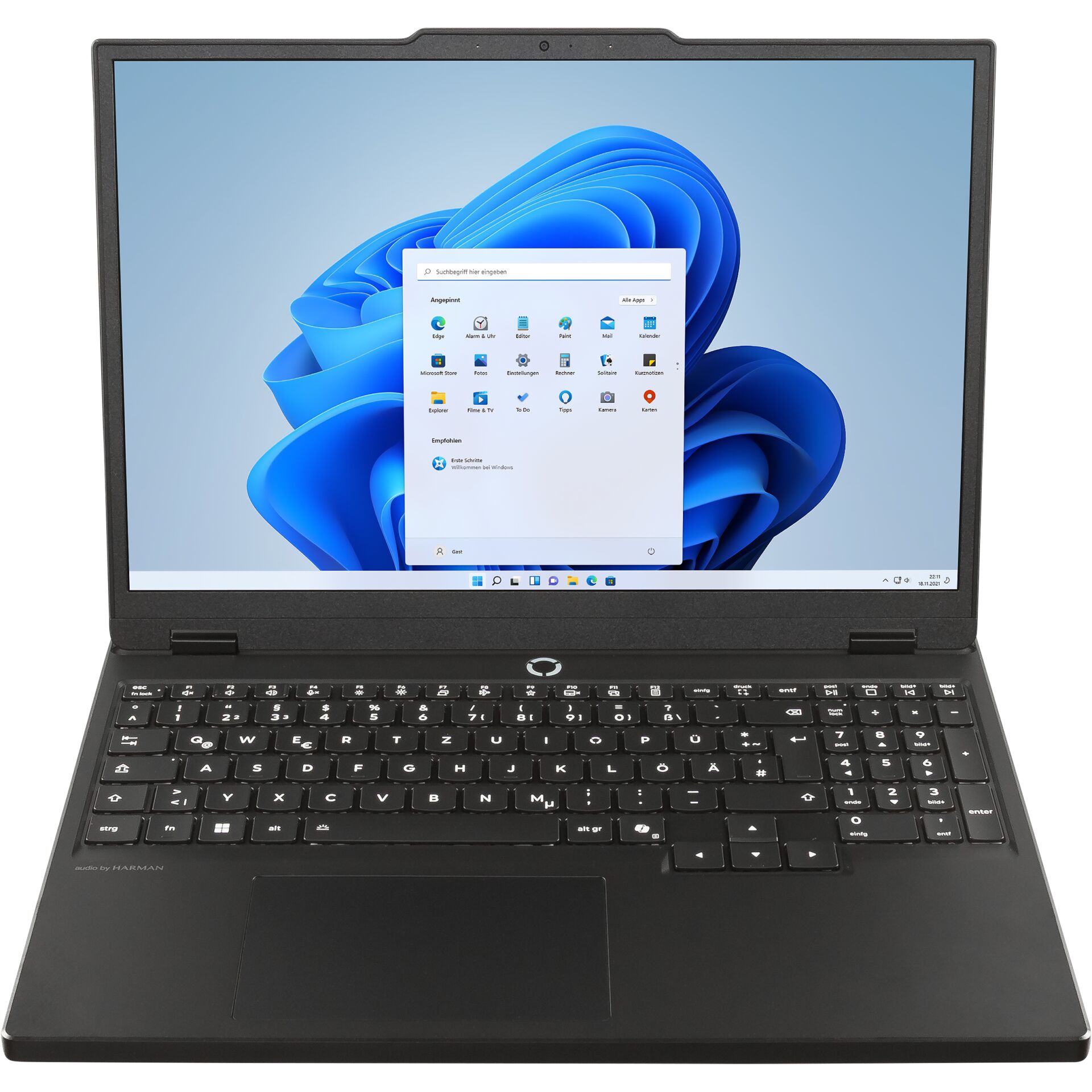 Laptop, Notebook, schwarz, Tastatur, Windows
