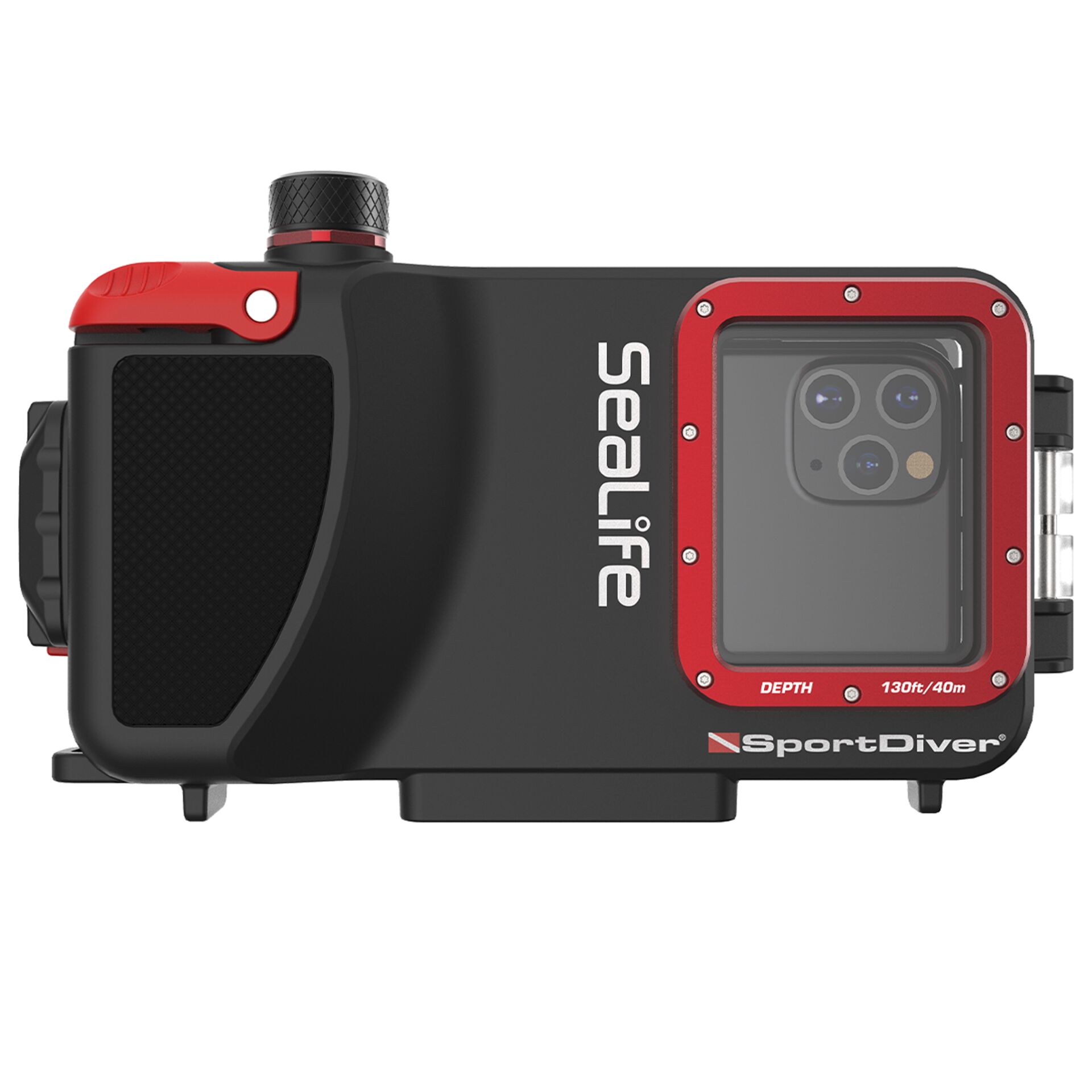 Unterwasser-Kamera, SportDiver, Gehäuse, Rot-Schwarz, Wassertiefe 130ft/40m