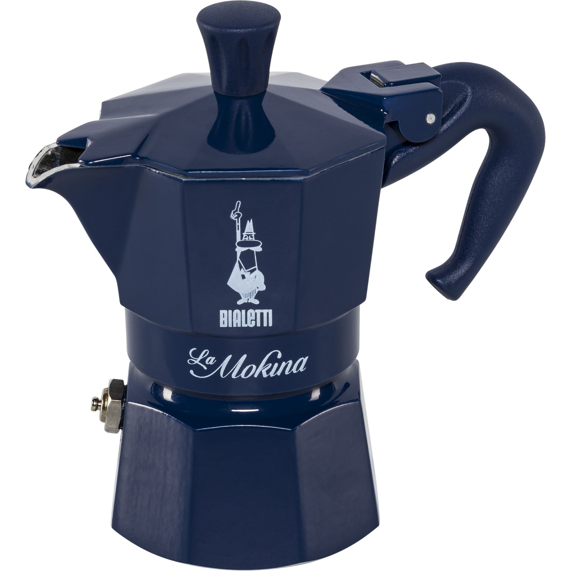 Kaffeemaschine, Espressokanne, Metall, Dunkelblau, Mokka
