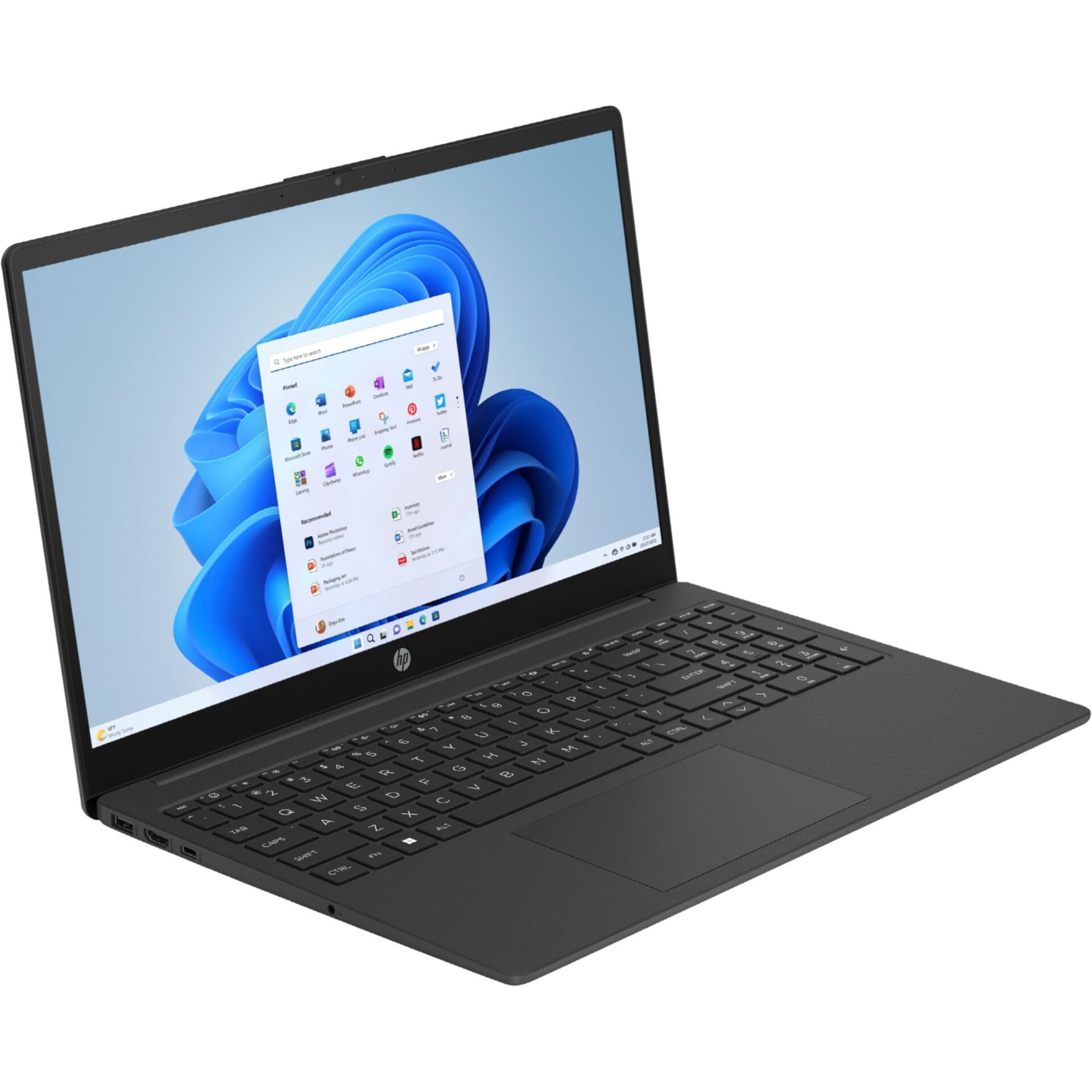 Laptop, Schwarz, Windows 11, Integrierte Webcam, Touchpad