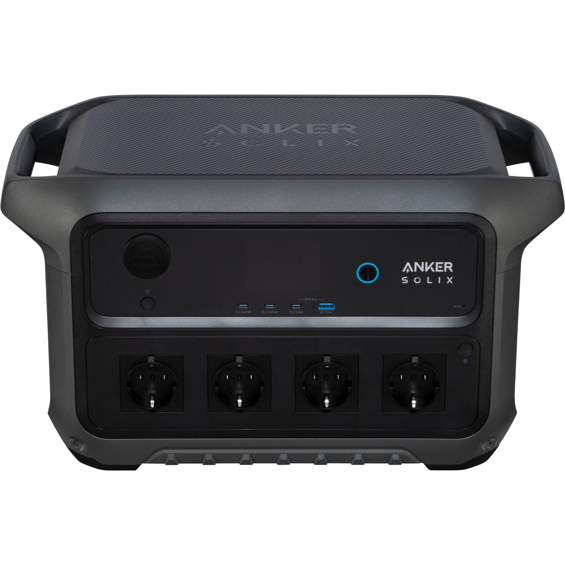 Power Station, Solar Generator, Multi-Outlet, USB-C, LCD Display, Tragbarer Stromgenerator, Power Station, 4x Steckdosen, USB-C Ladeports, Anker Solix