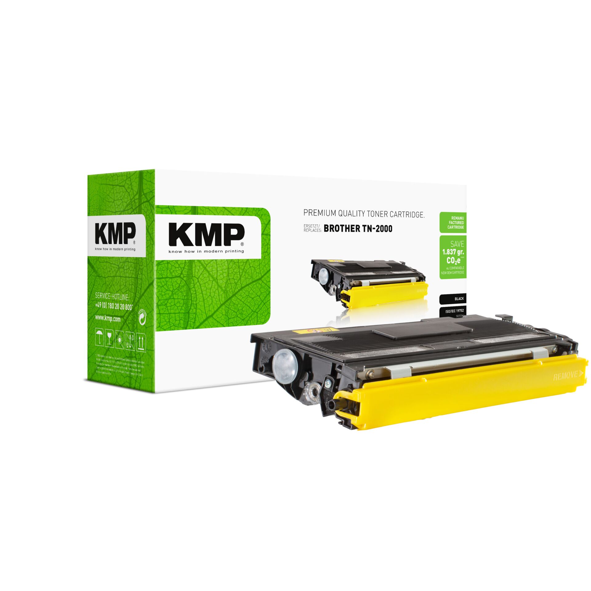Computerausrüstung, Elektronik, Hardware, Werbung, Toner Cartridge, Hochkapazität, Gelb-Abdeckungen, KMP, Brother TN-2000