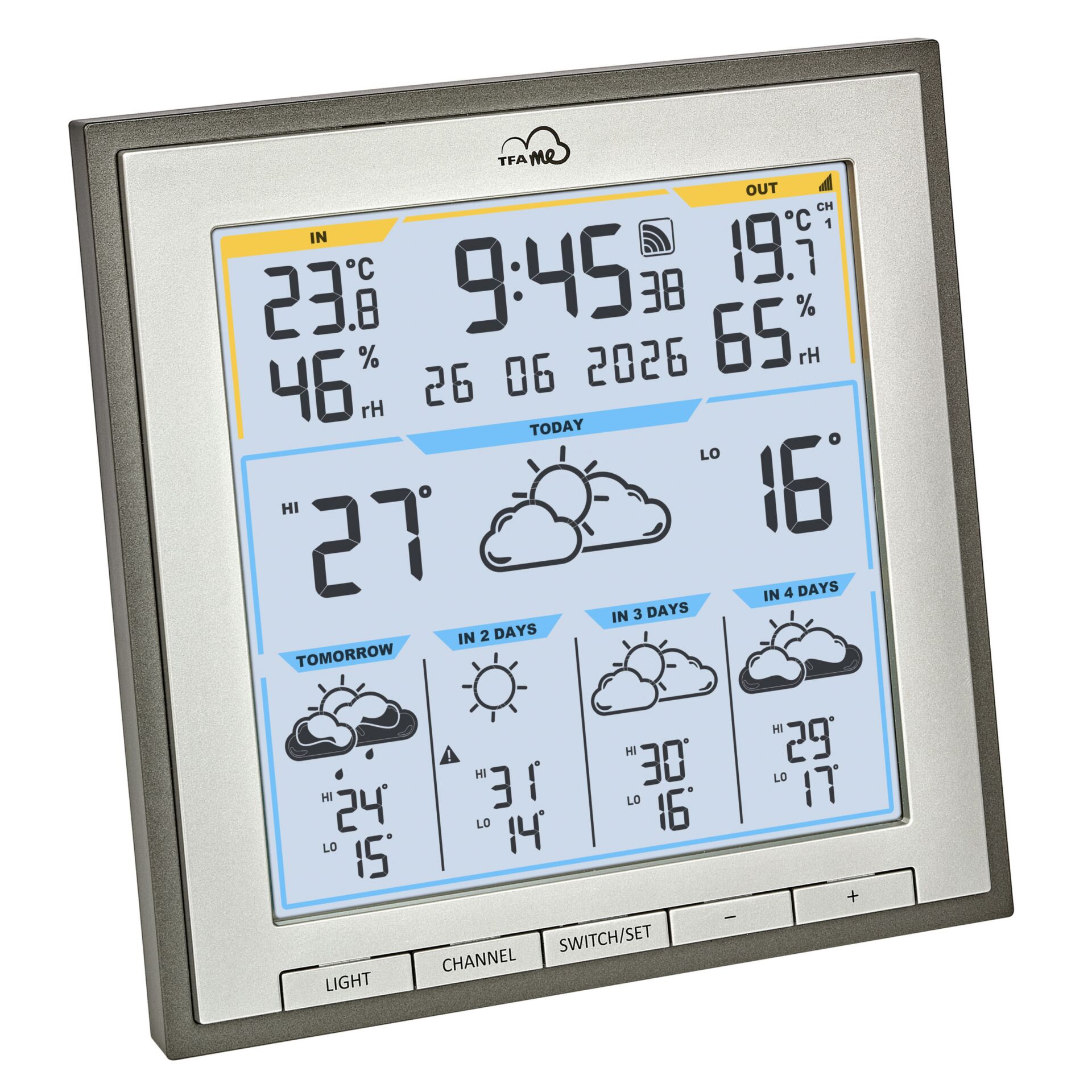 Wetterstation, Digitalanzeige, Wettervorhersage, Thermo-Hygrometer, Uhr