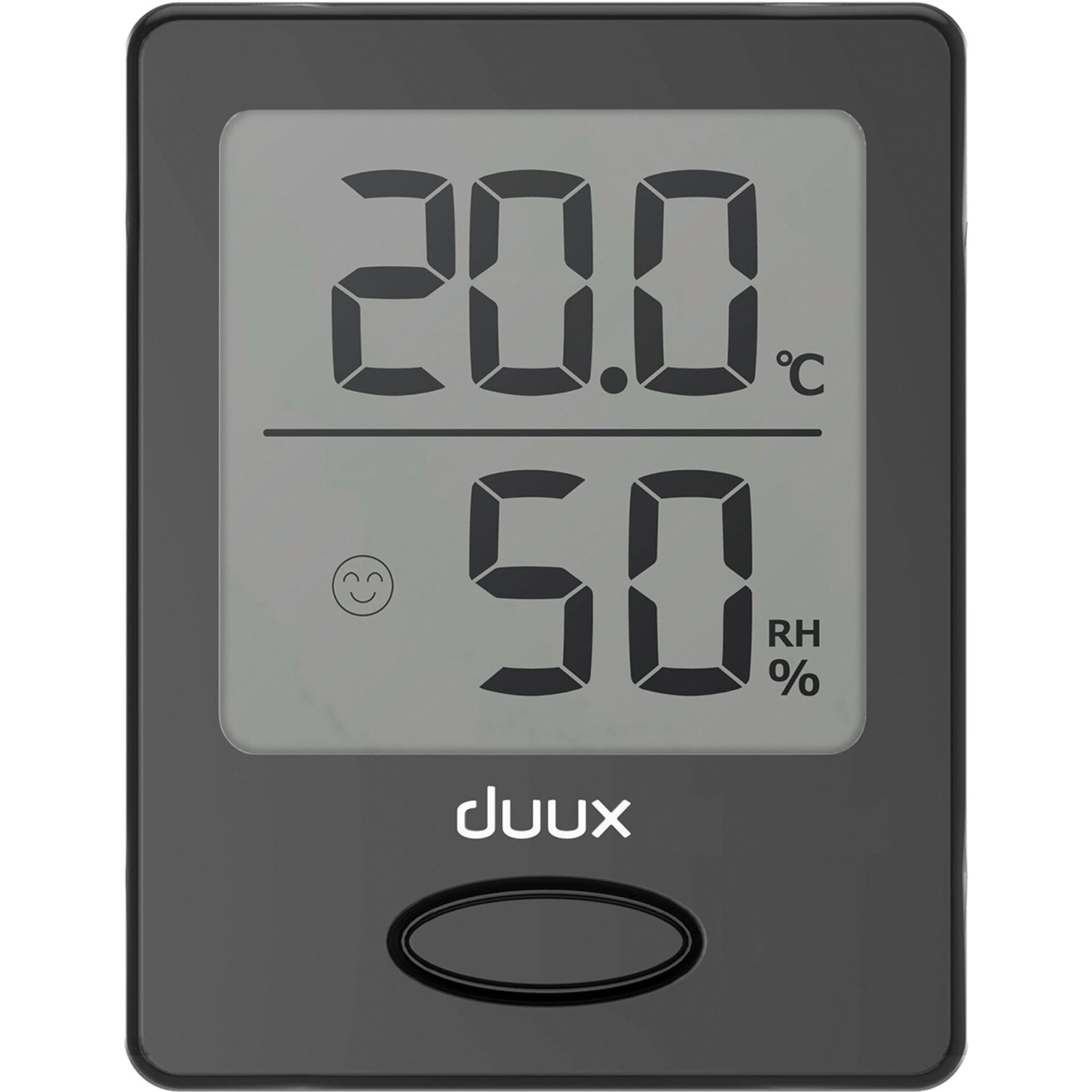 Thermometer, Digital display, RH%, 20.0°C, Knopf