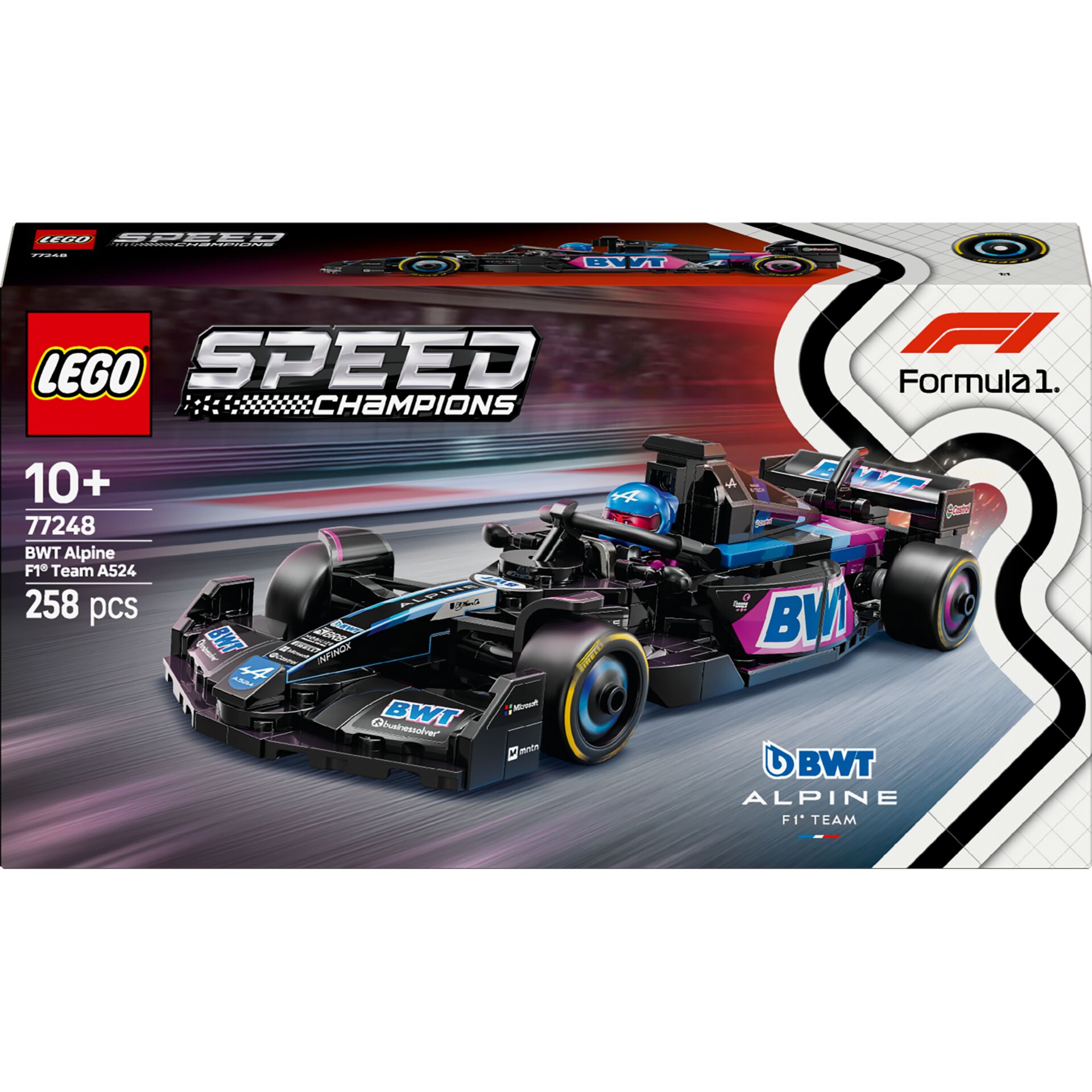lego, speed champions, f1 car, alpine f1 team, 258 pcs