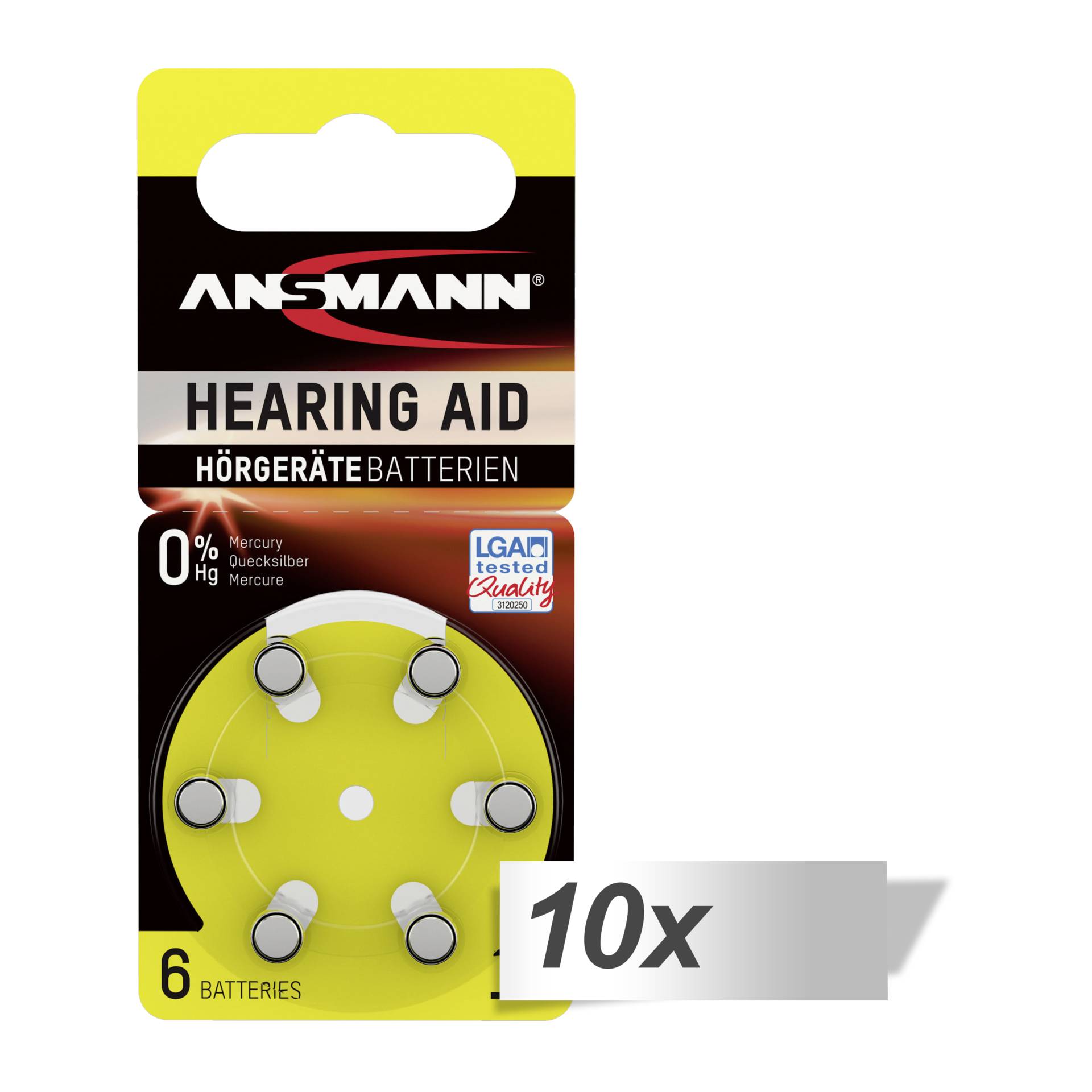 10x6 Ansmann Zinc-Air 10 (PR70)  Hörgeräte Batterien