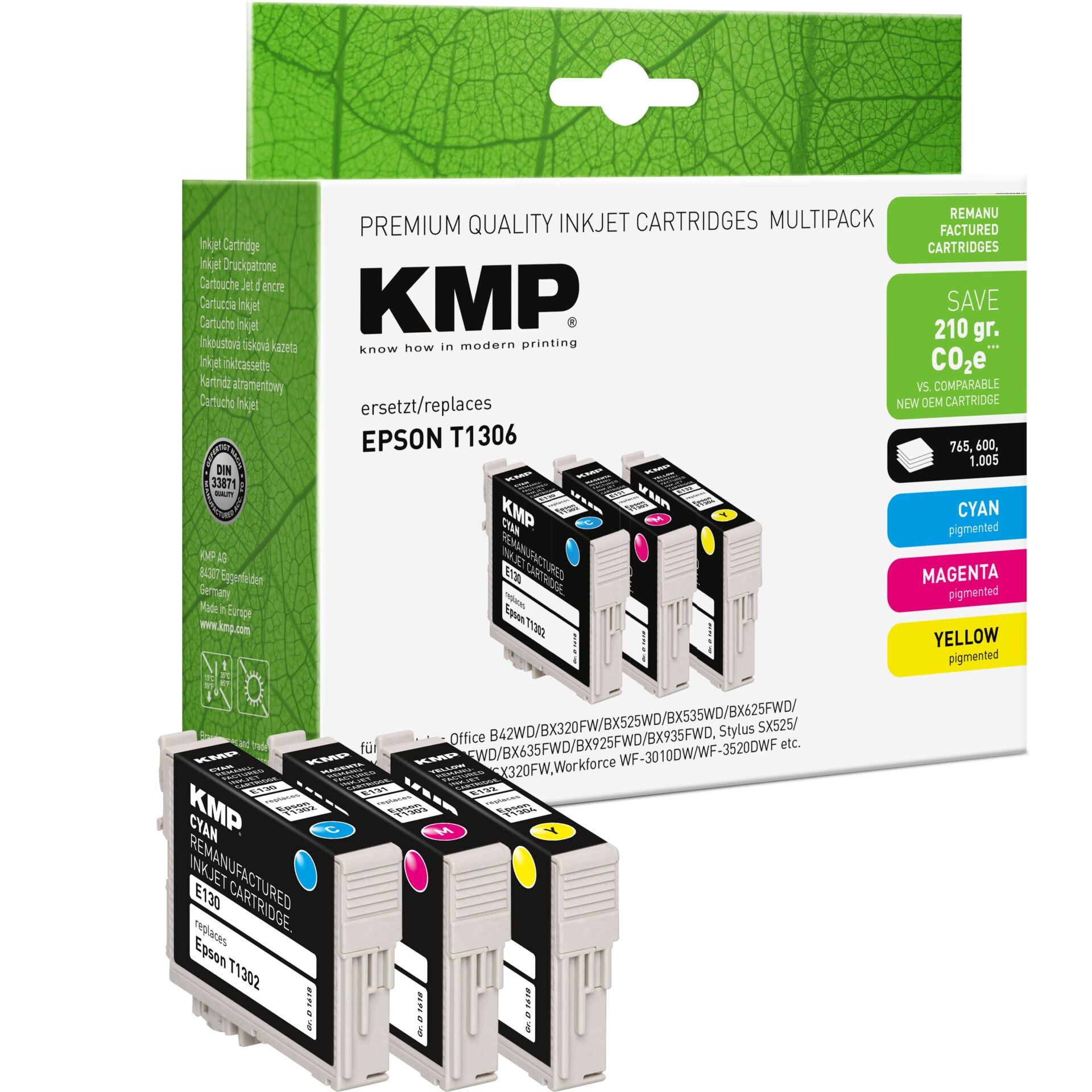 Computerausrüstung, Elektronik, Hardware, Werbung, QR Code, Tintenpatrone, Multpack, Cyan Magenta Gelb, Epson T1306 Ersatz, Druckerpatrone