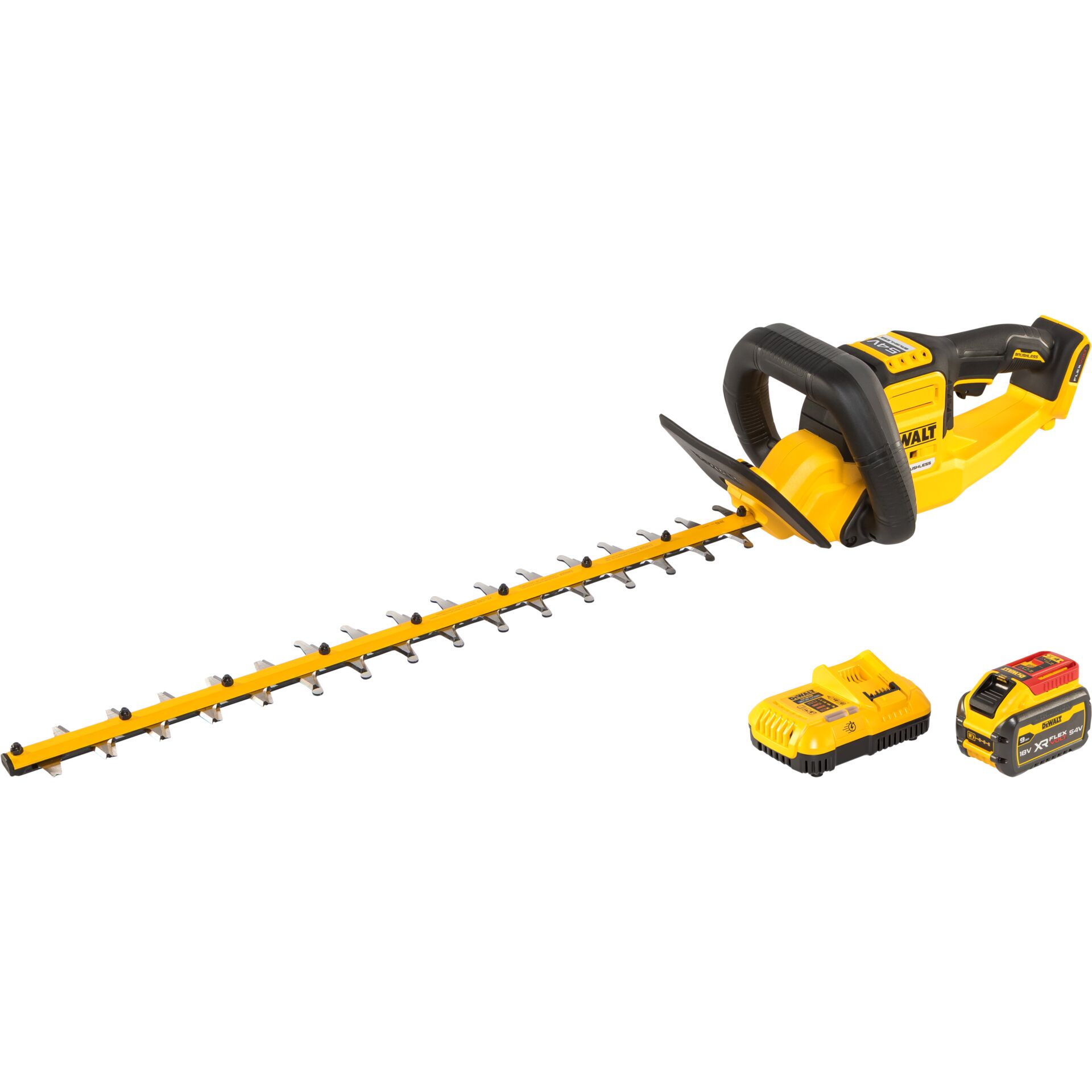 Heckenschere, Akku-Heckenschere, Gartenwerkzeug, Teleskopstange, 2-Akku Set