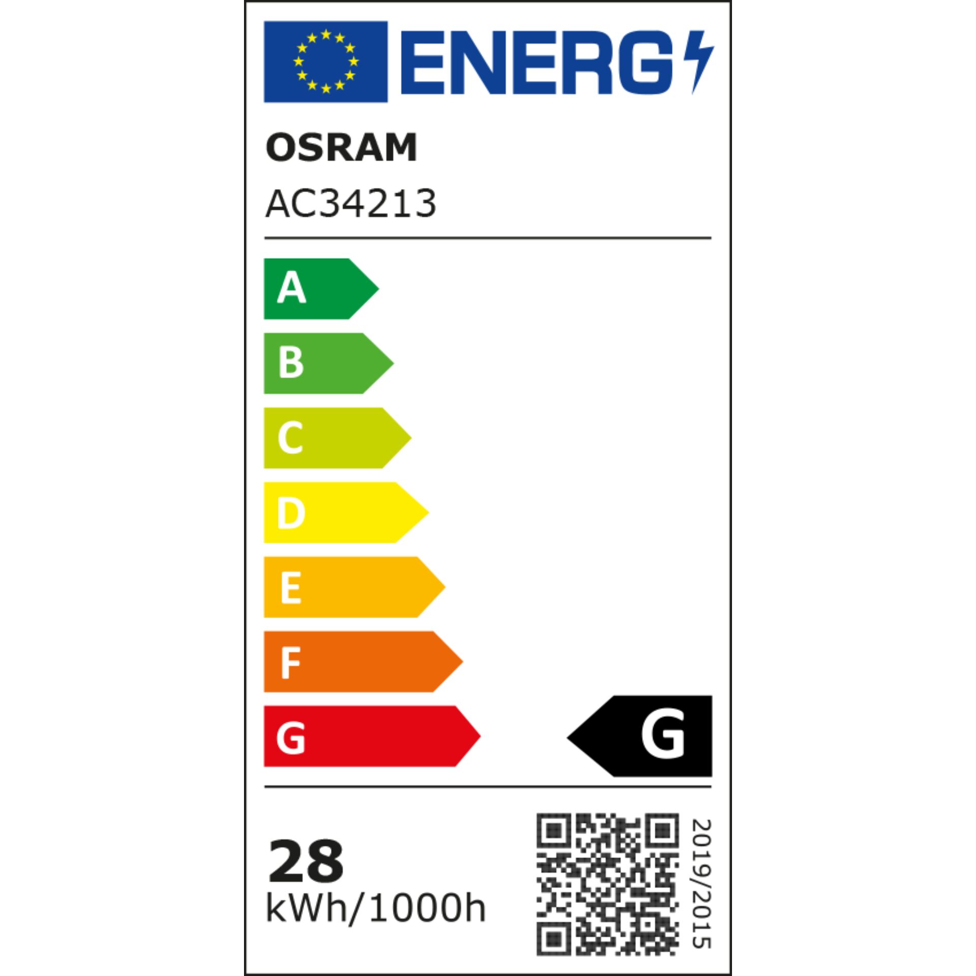 Energieeffizienz, AC34213, kWh/1000h, QR-Code, EU-Label