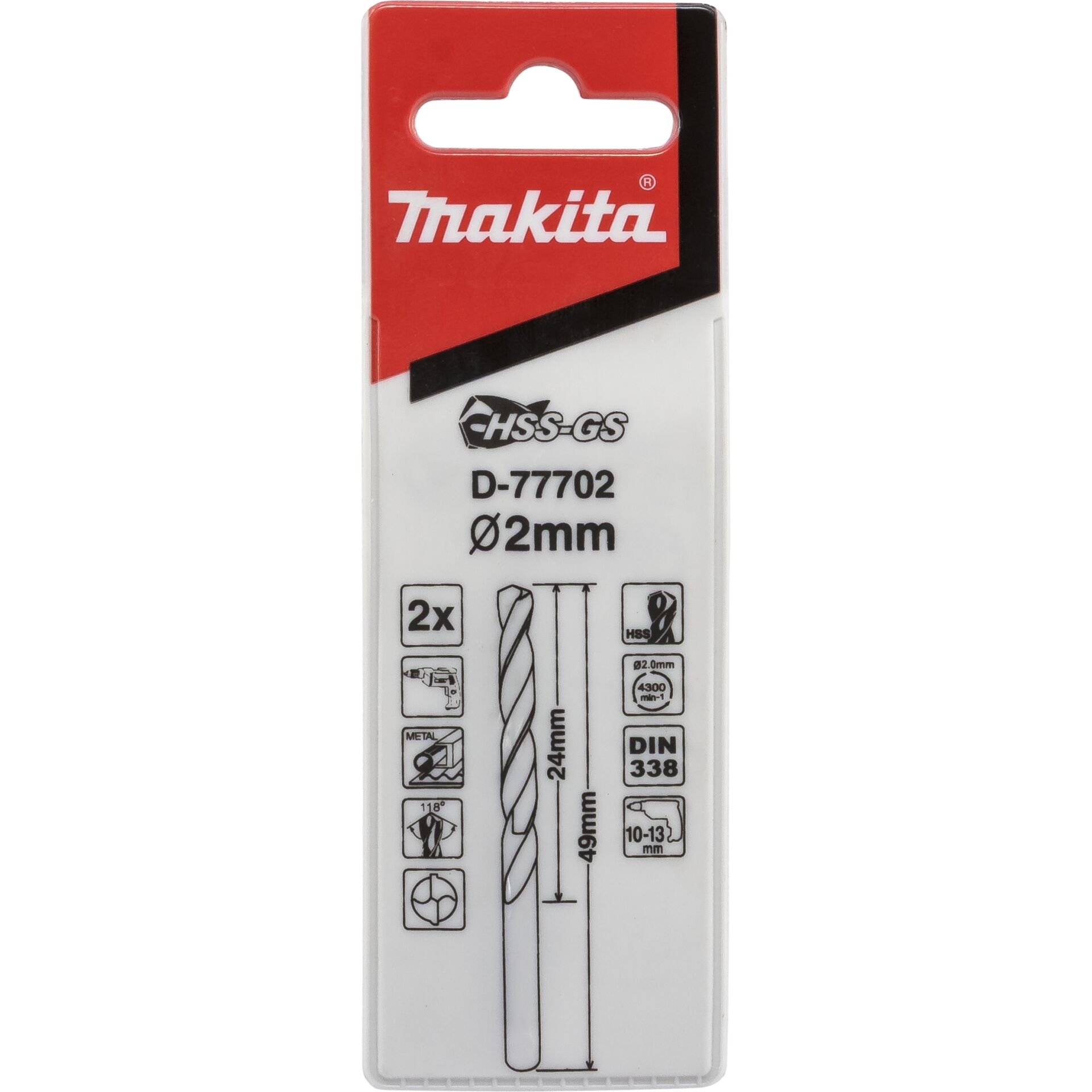 Makita Metallbohrer HSS-GS  2,0x49mm