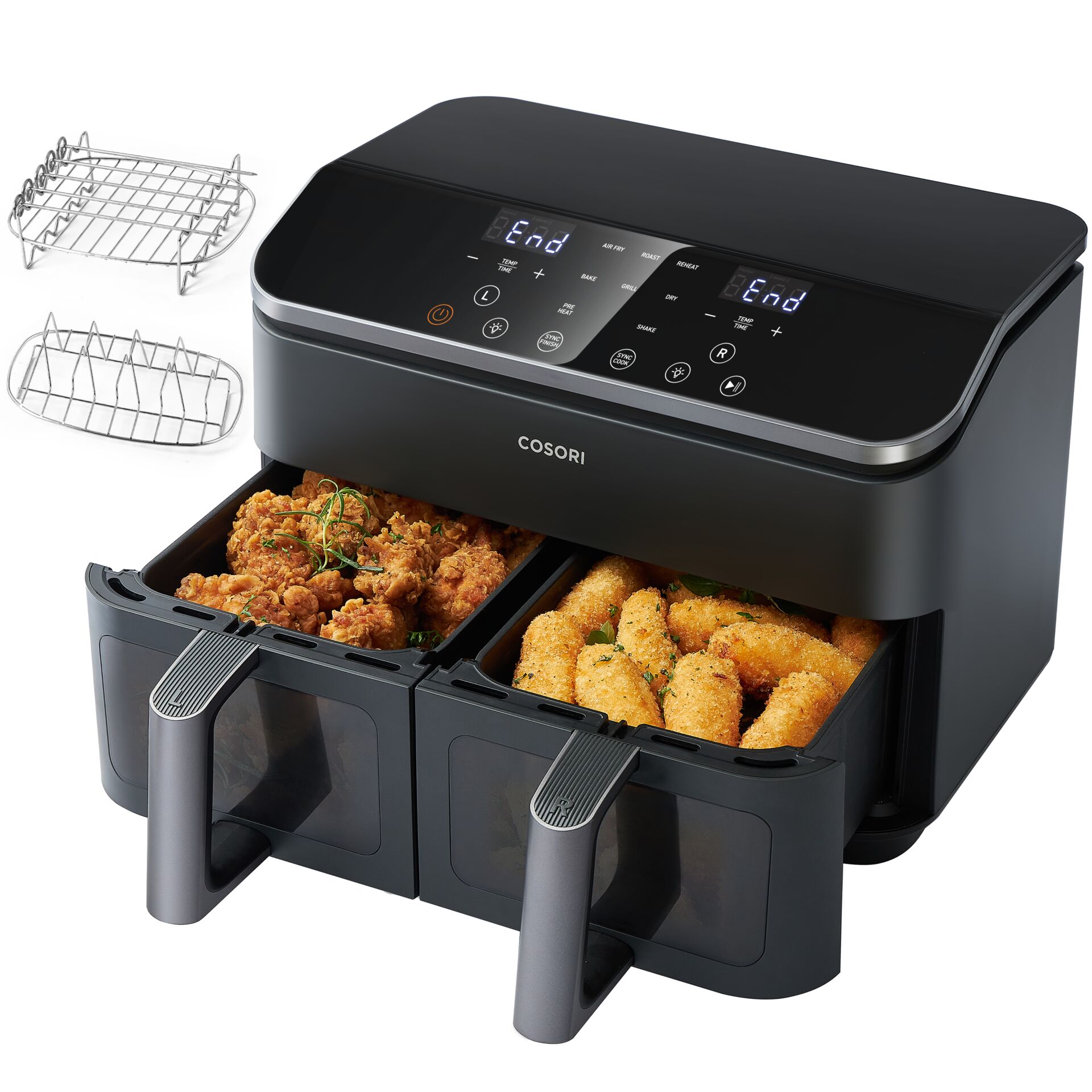 Fritteuse, Airfryer, Doppelkammer, Friteuse mit Korb, Frittierter Speisen