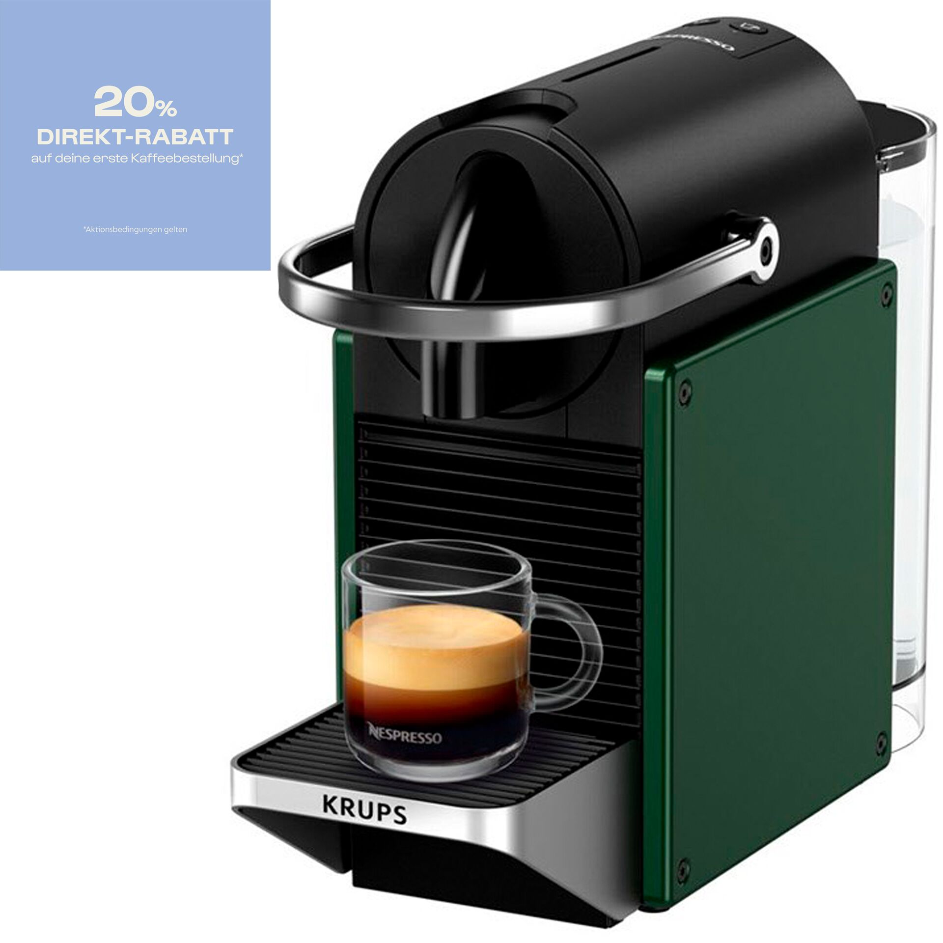 Pokal, Getränk, Kaffee, Kaffeetasse, Espresso, Kaffeemaschine, Espresso, Einzelportionen, Nespresso, Kaffee, Kaffeemaschine, Espresso, Ein-Knopf-Setup, Kaffeezubereitung, Krups, Kaffeeautomat, Espressomaschine, Kapselmaschine, Espresso, Schwarz-Grün