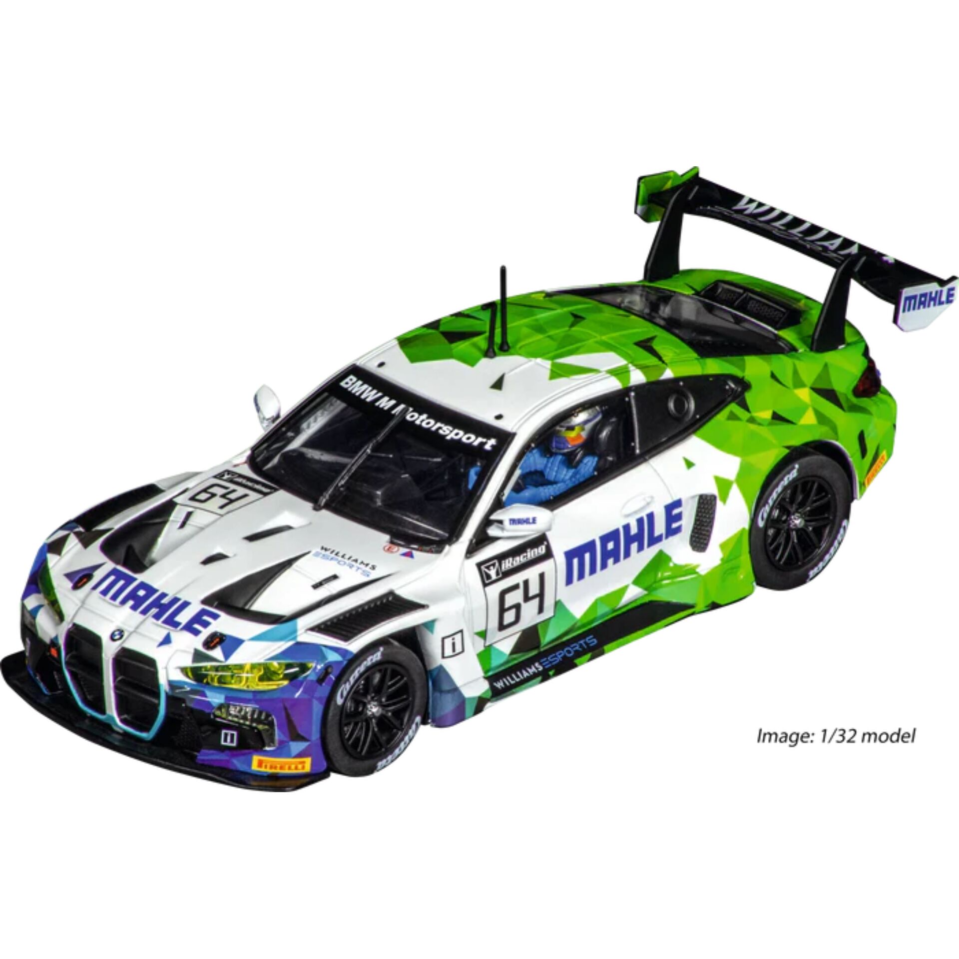 Rennwagen, Maßstab 1:32, Modellauto, Grün-Weiß, Motorsport