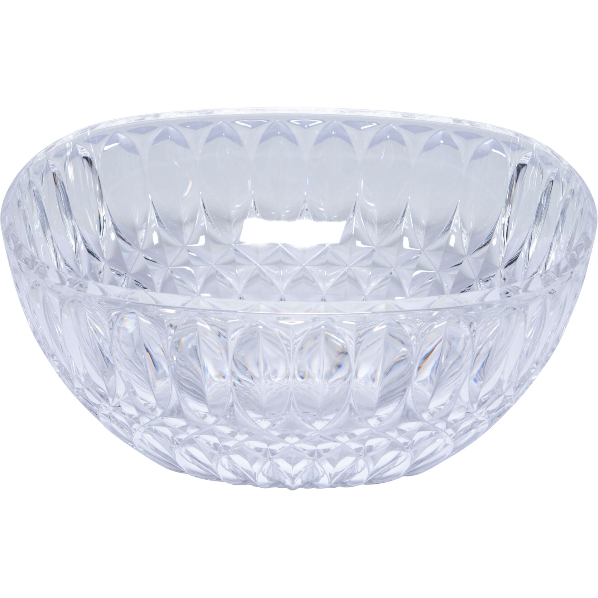 Kristallschale, geschnittenes Glas, facettierte Schale, Glaswaren, Dekoschale