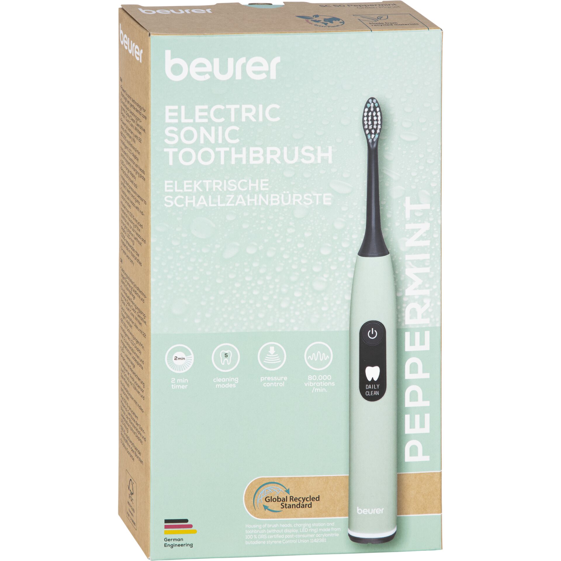 elektrische zahnbuerste, Schallzahnbuerste, electric toothbrush, tägliche reinigung, recycelte verpackung