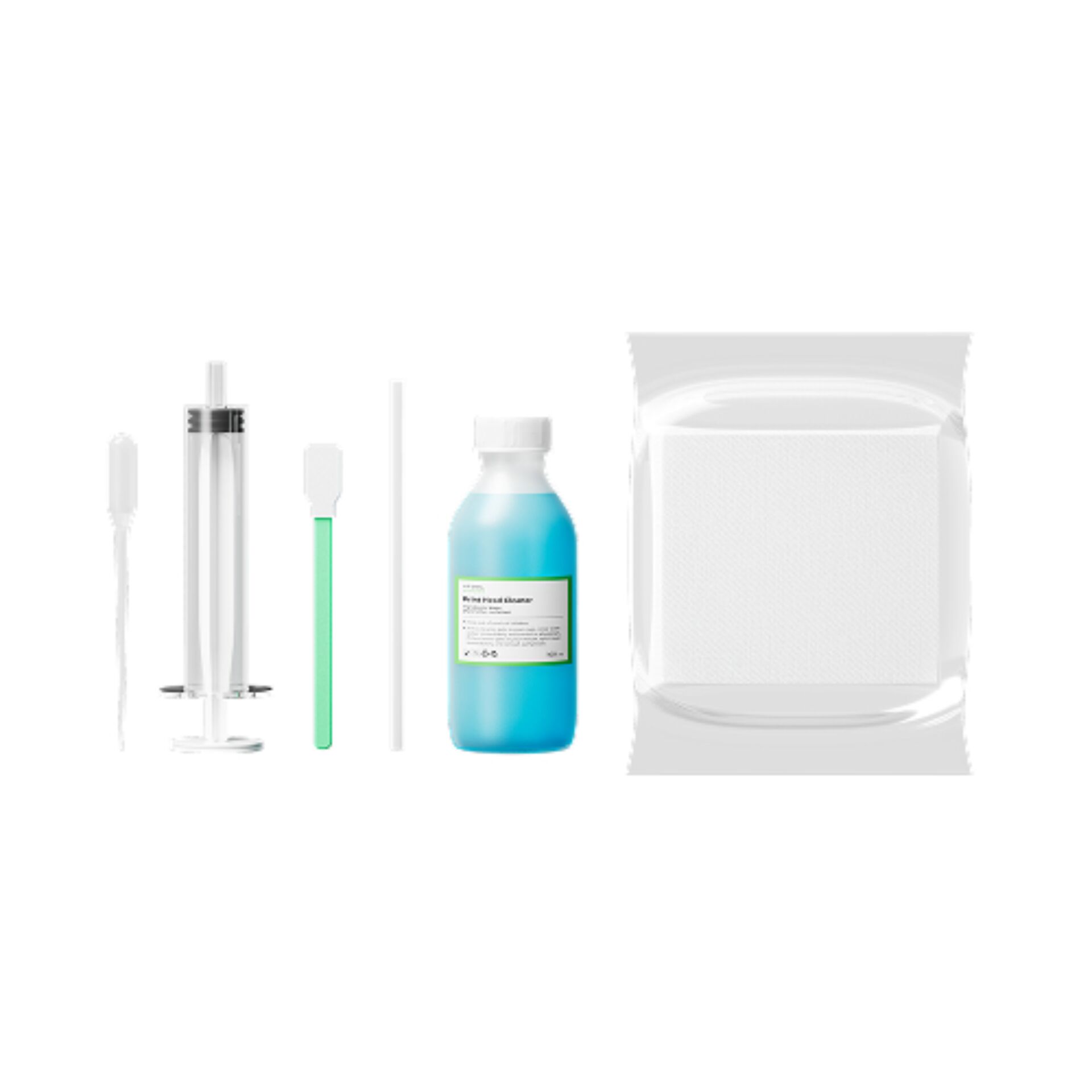 dental kit, mouthwash, toothbrush, cleaning wipes, packaging