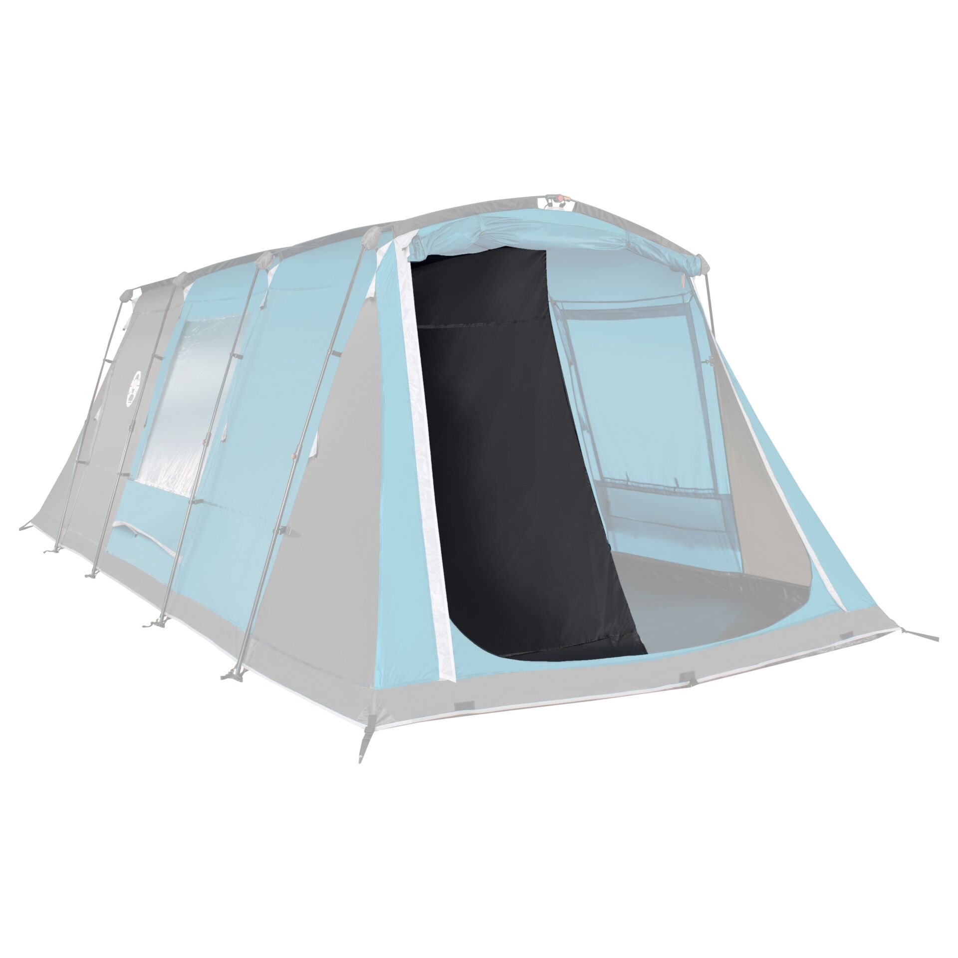 Zelt, Campingzelt, großes Zelt, Tür Front, Außenfarbe blau