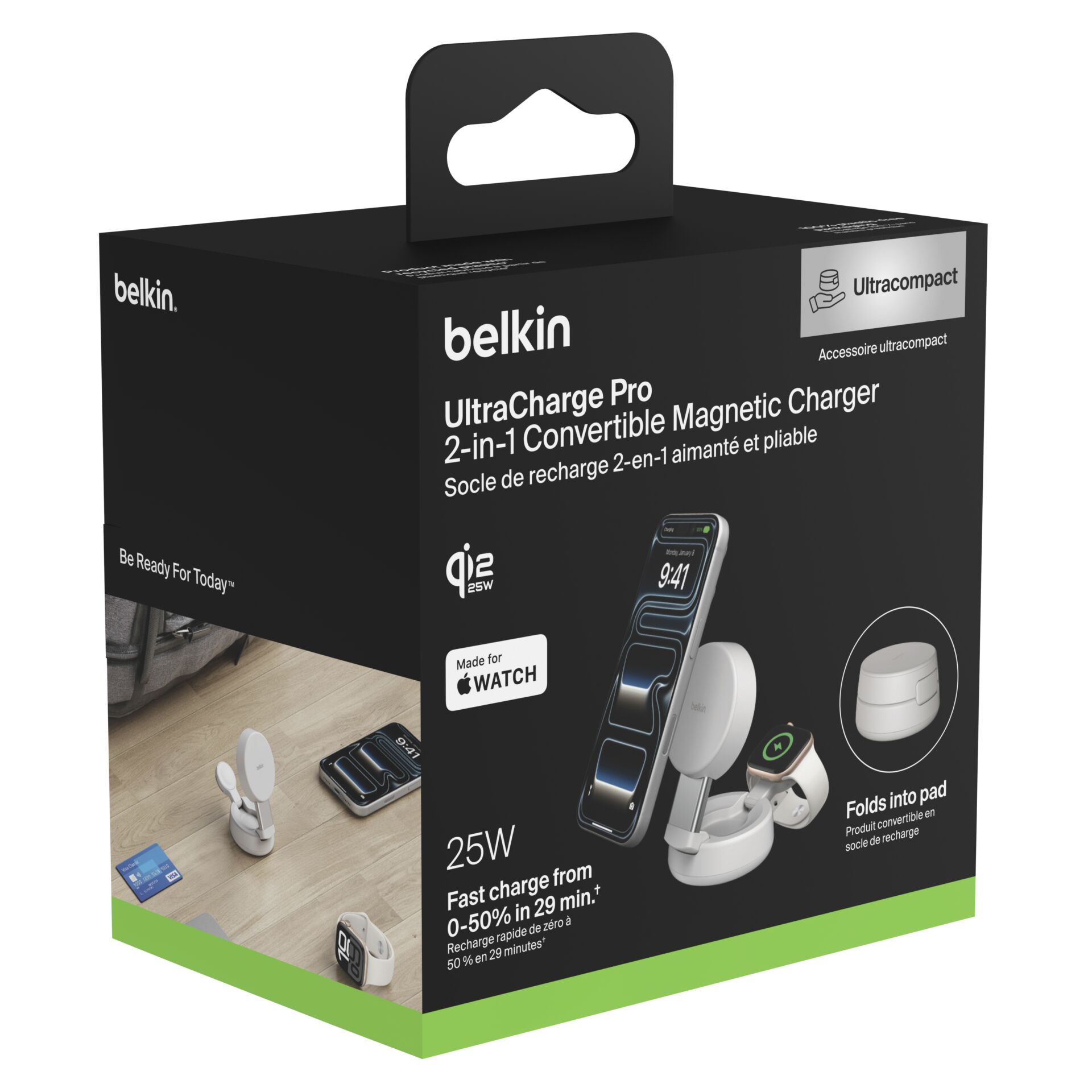 Magnetischer Ladegerät, 2-in-1 Ladegerät, UltraCharge Pro, iPhone-Ladegerät, Uhren-Ladegerät