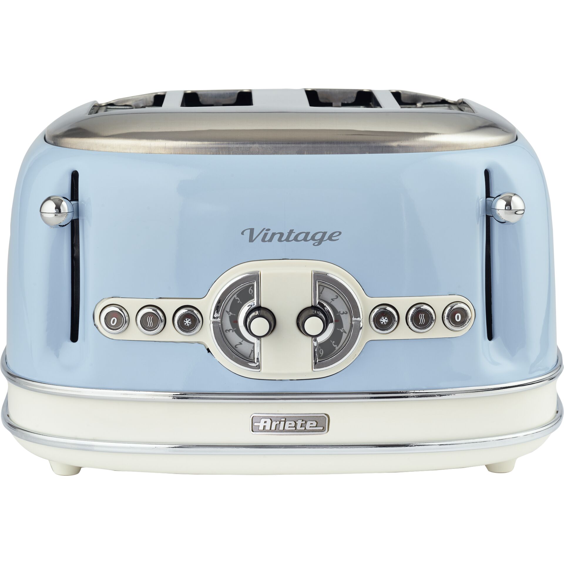 Toaster, Blaues Toaster, Retro-Toaster, Kristallchrom-Akzente, Vintage-Stil