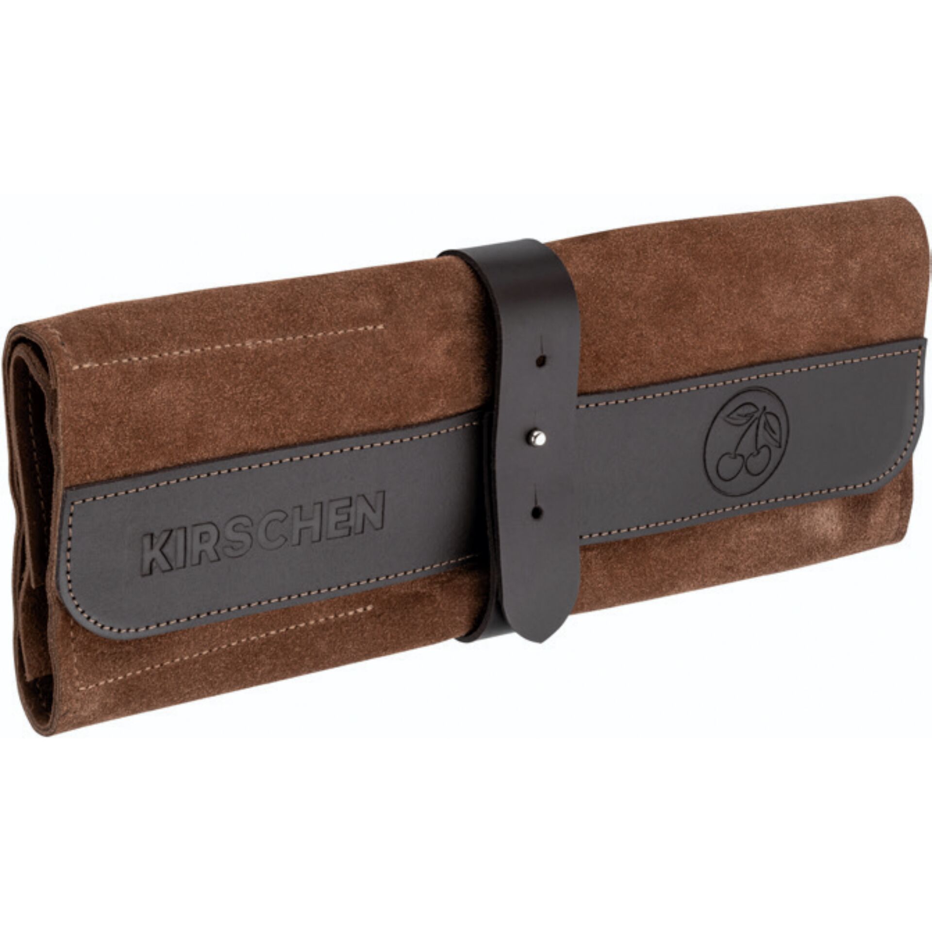 Rollentasche, Ledertasche, Kirschen-Logo, Geldbörse, braun