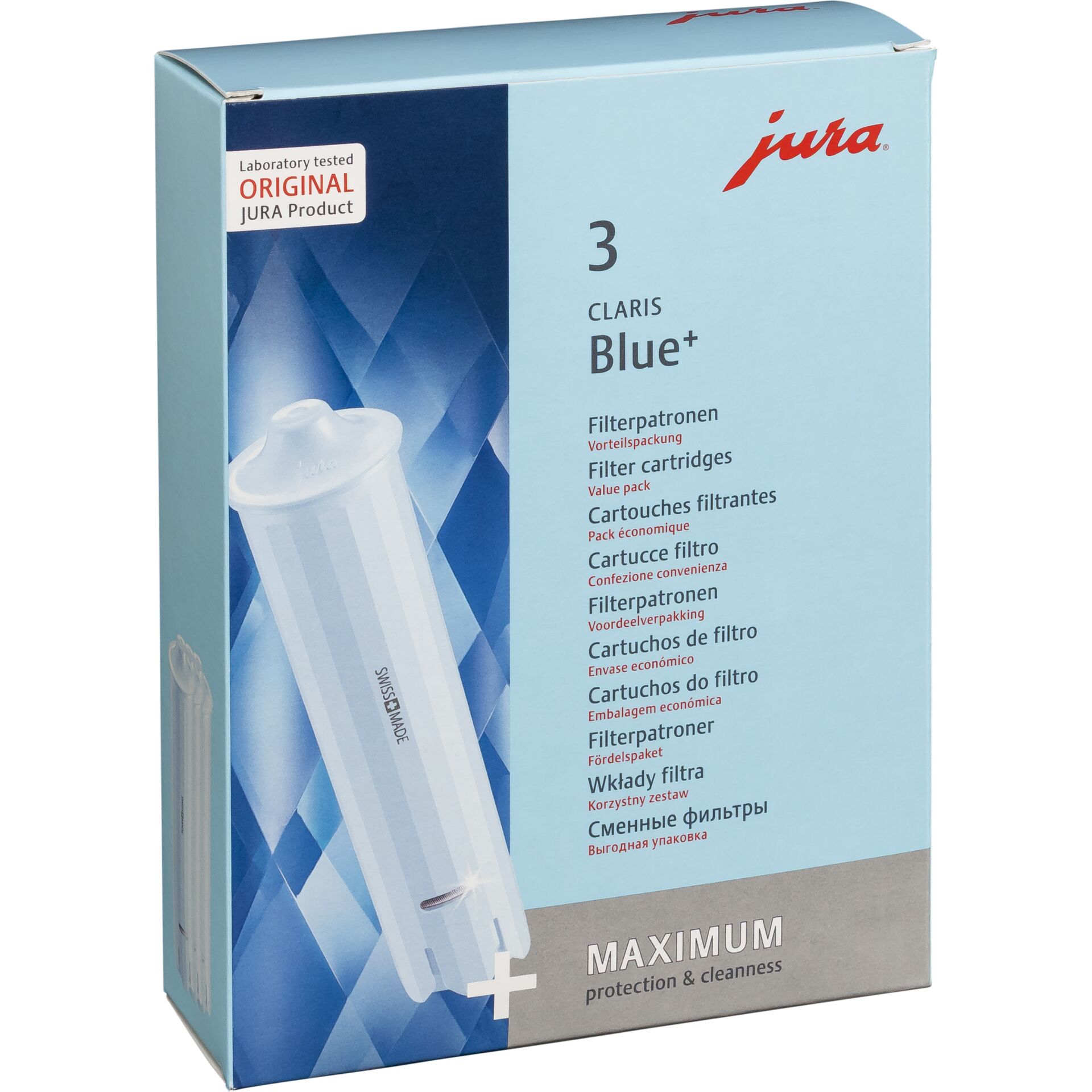Filter cartridges, Wasserfilter, Blue+, Pack, Schweizer Herstellung