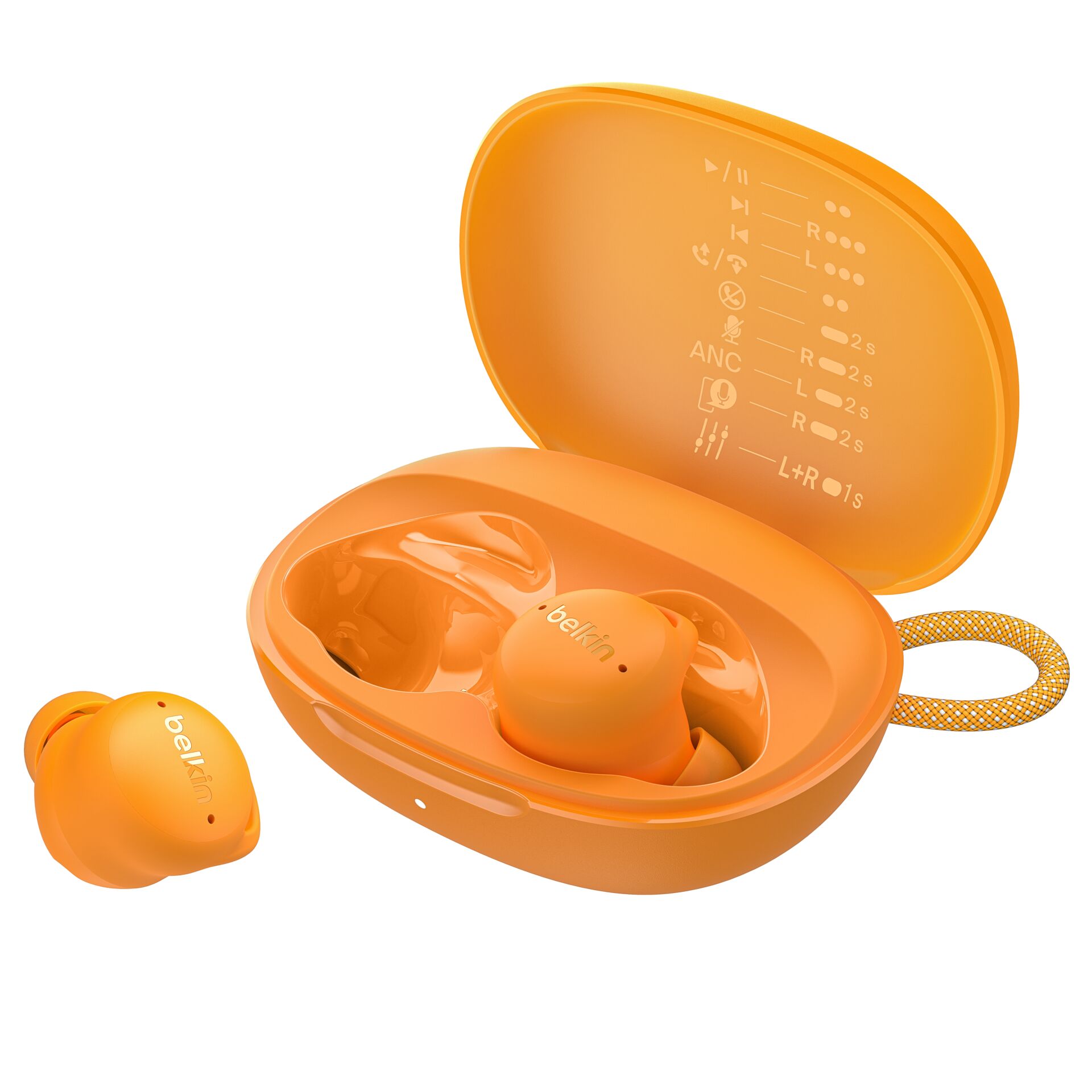 Kopfhörer, In-Ear, Bluetooth, Case, Orange
