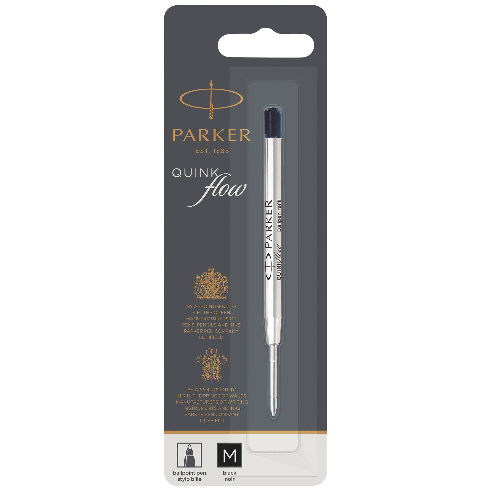 Parker Quinkflow Mine M schwarz  Kugelschreiber (Blister)