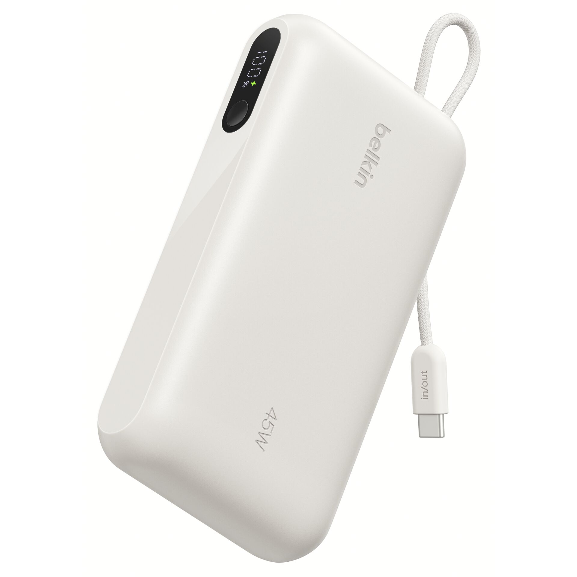 powerbank, usb-c, weiß, kompakt, lanyard