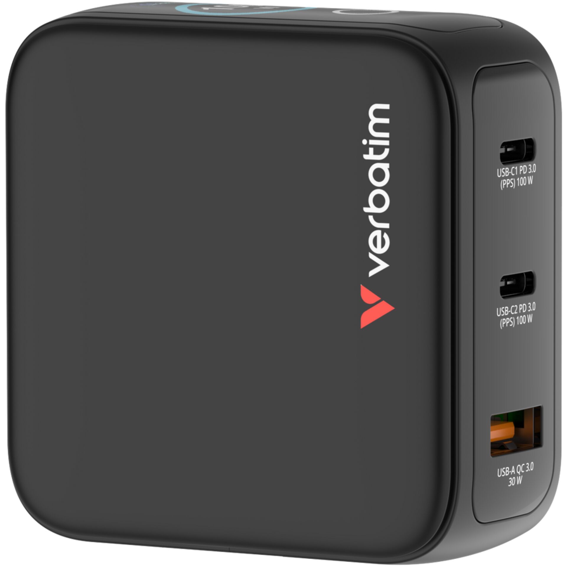 Reiseladegerät, USB-Ladebaustein, Wandladegerät, Mehrfachladegerät, Schwarz