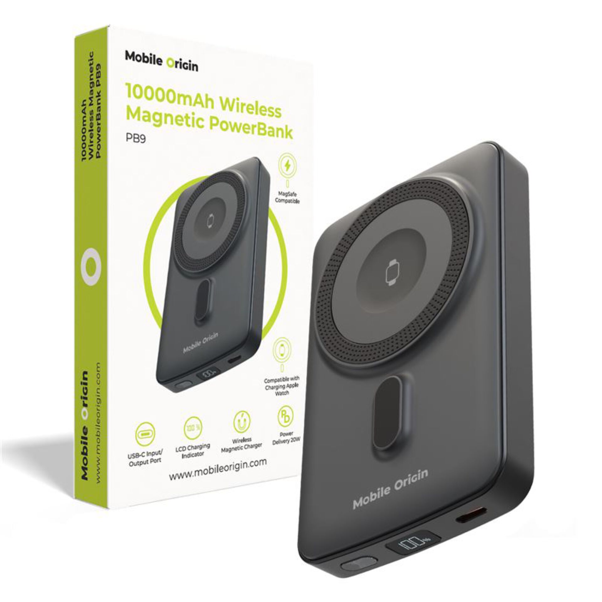 Powerbank, 10000mAh, Wireless, Magnetisch, USB-C