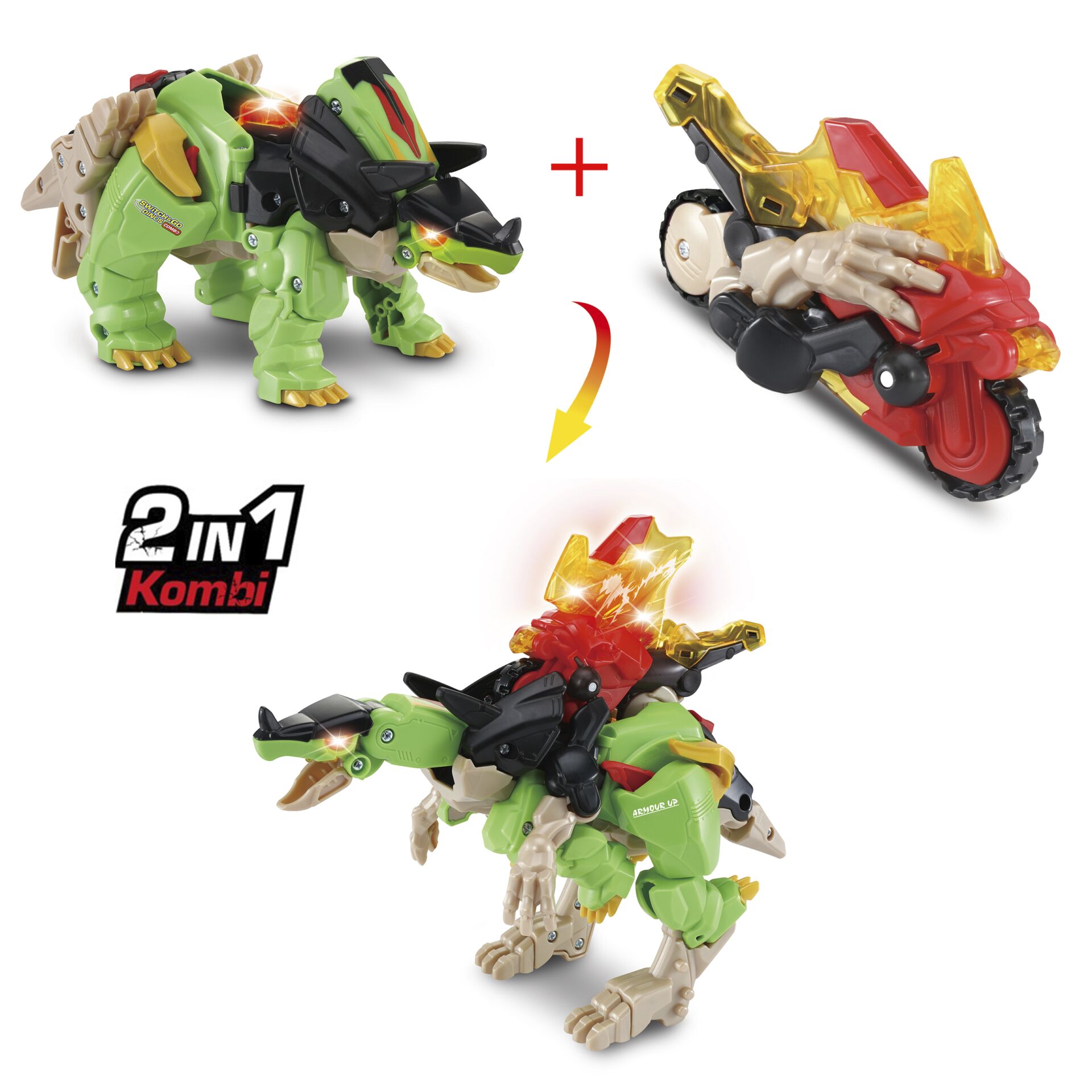 Spielzeug, Kombinationsbausatz, Dinosaurier, 2in1, Motor