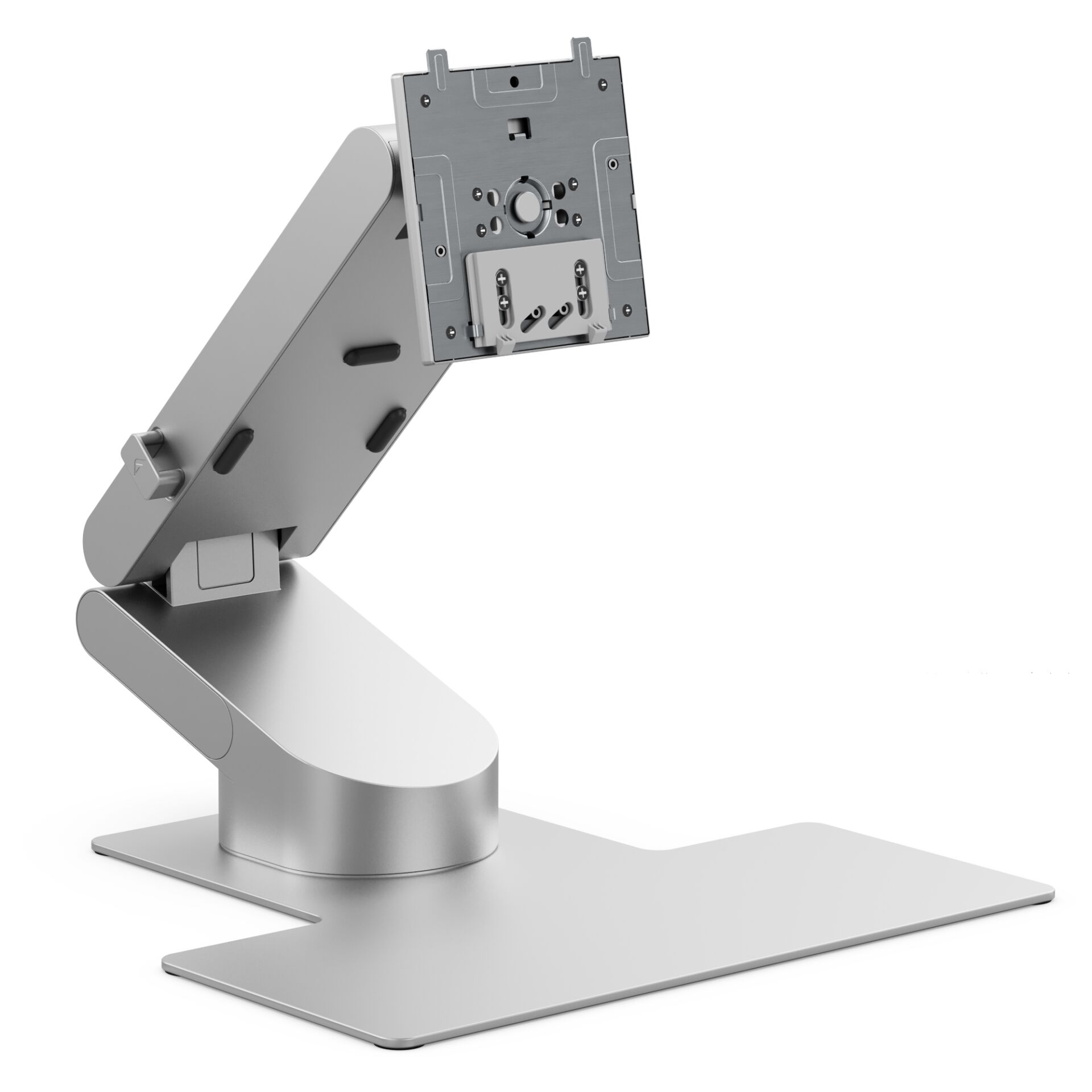 Monitorständer, Display-Halterung, verstellbarer Arm, Metall, Silber