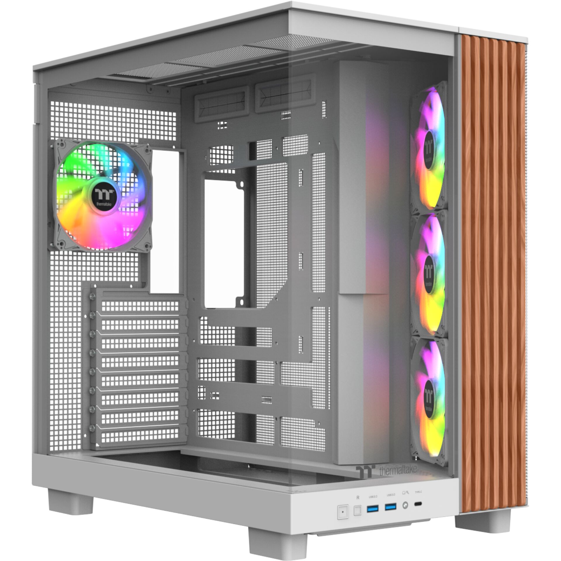 PC-Gehäuse, ATX-Gehäuse, Glas-Seitenfenster, RGB-Lüfter, Gitterfront