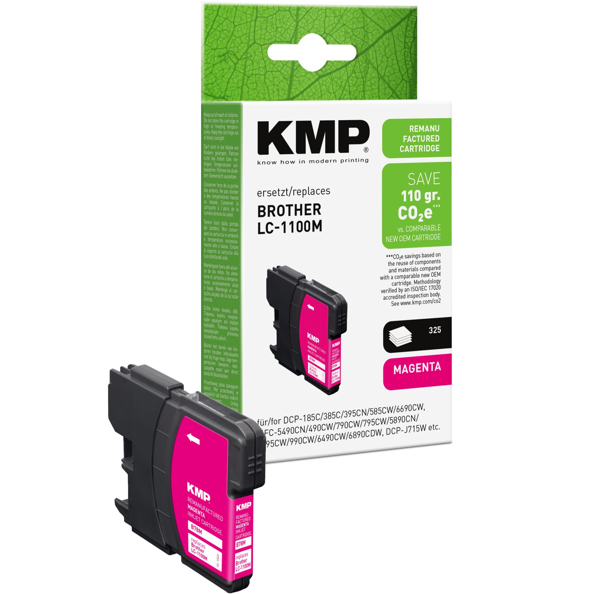 Adapter, Elektronik, QR Code, Tintenpatrone, Magenta, LC-1100M, KMP, Druckerpatrone