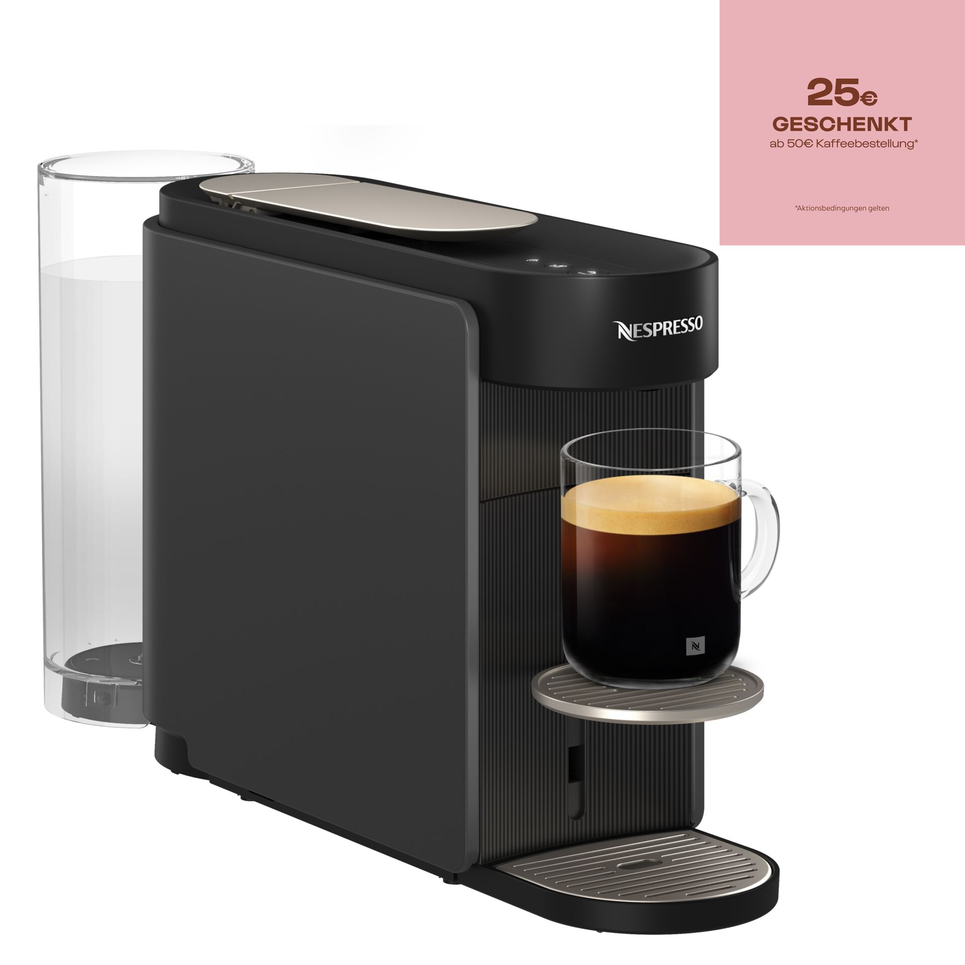 Kaffeemaschine, Espressomaschine, Einzelportion, Brühwasser, Kaffeeausgabe, Kaffeemaschine, Espresso-Maschine, Nespresso, Einzeltassenmaschine, Kaffee-Automat, Kaffeemaschine, Espresso-Kapselmaschine, Einzelportion, Schwarz, Tassenhalterung
