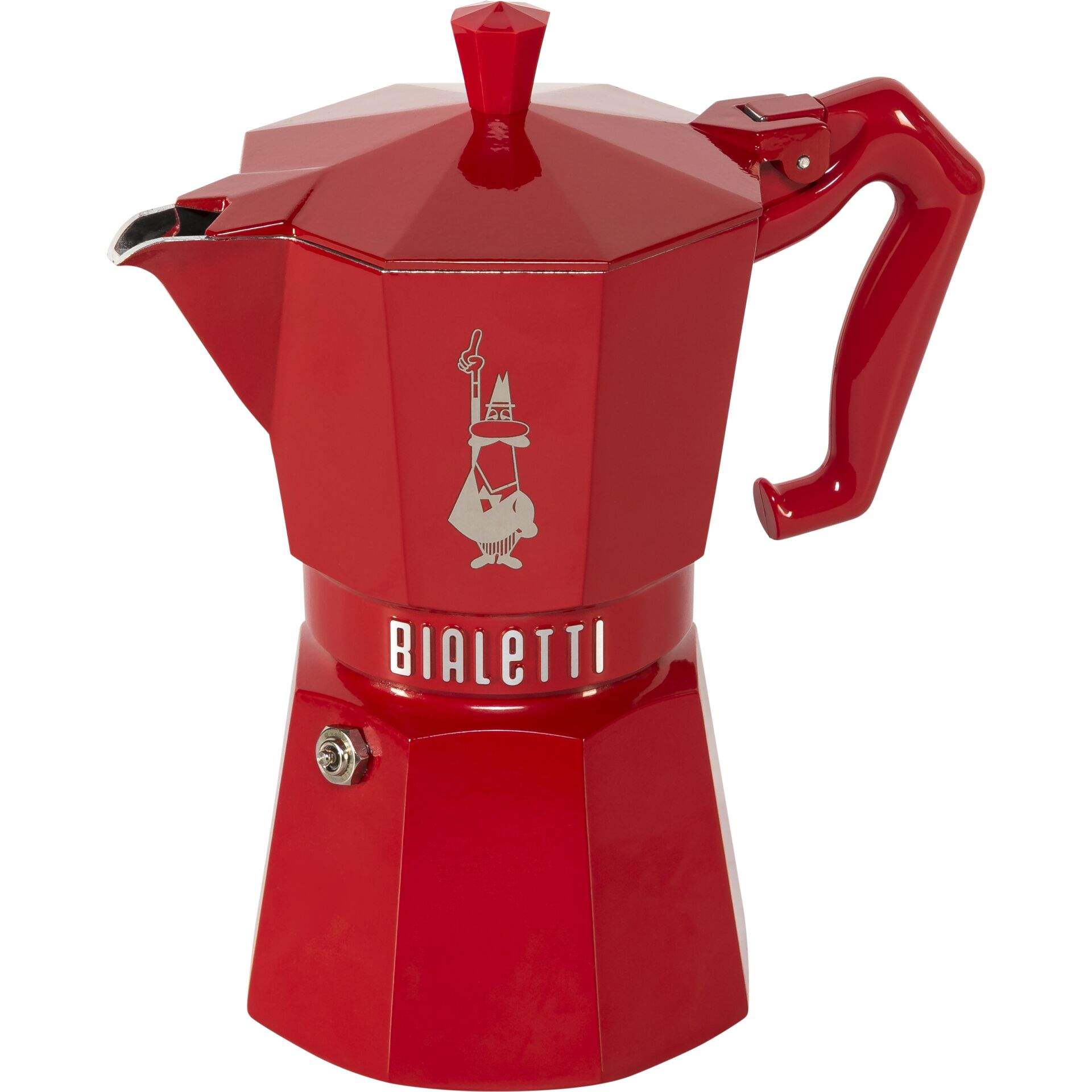 Kaffeemaschine, Espresso-Kocher, Retro-Design, Rot, Metallfinish